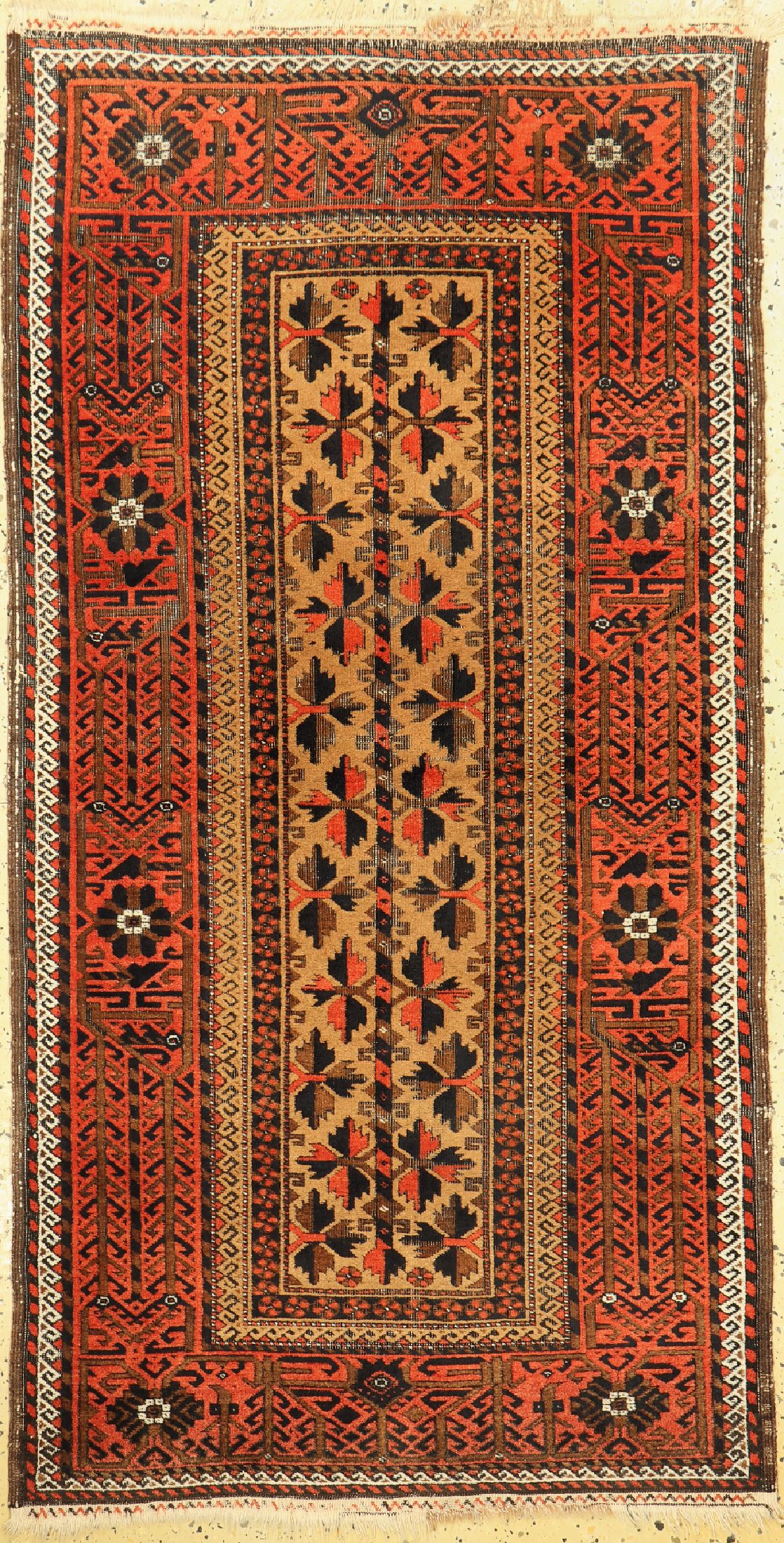 Belutsch antik, Persien, um 1900, Wolle aufWolle, ca. 175 x 90 cm, Oxidiert, EHZ: 2-3