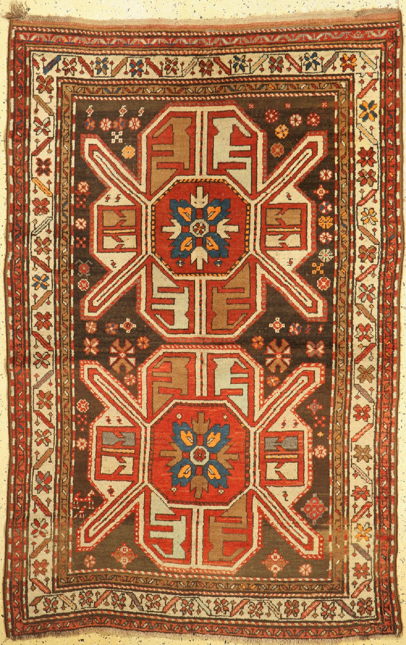 Tier Gül Kazak, Kaukasus, um 1900, Wolle auf Wolle, ca. 208 x 132 cm, EHZ: 2
