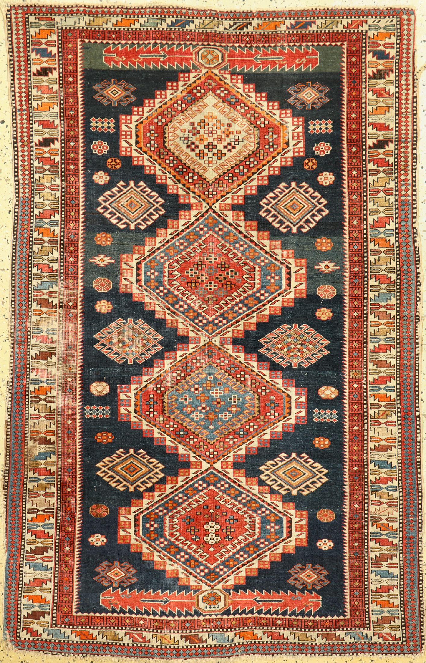 Schirwan antik, Kaukasus, 19.Jhd, Wolle aufWolle, ca. 190 x 122 cm, EHZ: 3-4