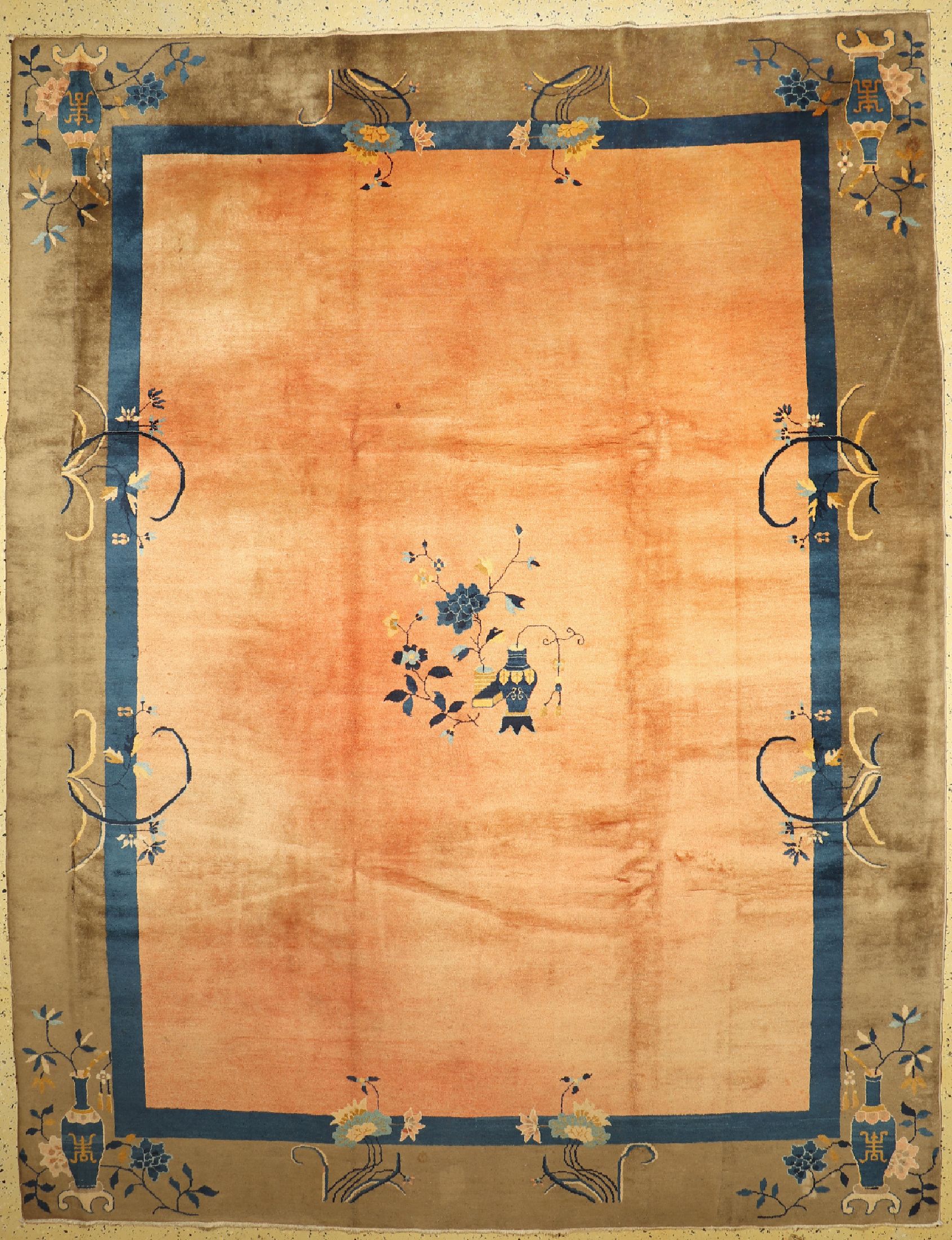 Peking antik, China, um 1910, Wolle auf Baumwolle, ca. 345 x 267 cm, kleine Flecken, EHZ: 2