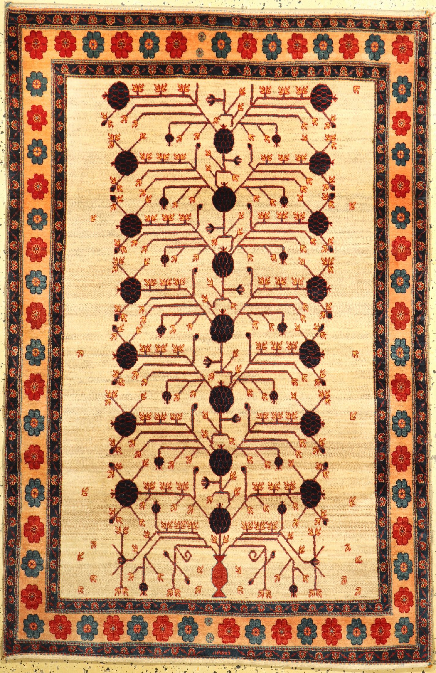 Kaschkuli Kork fein, Persien, ca. 30 Jahre,Korkwolle auf Wolle, ca. 183 x 120 cm, EHZ: 1-2