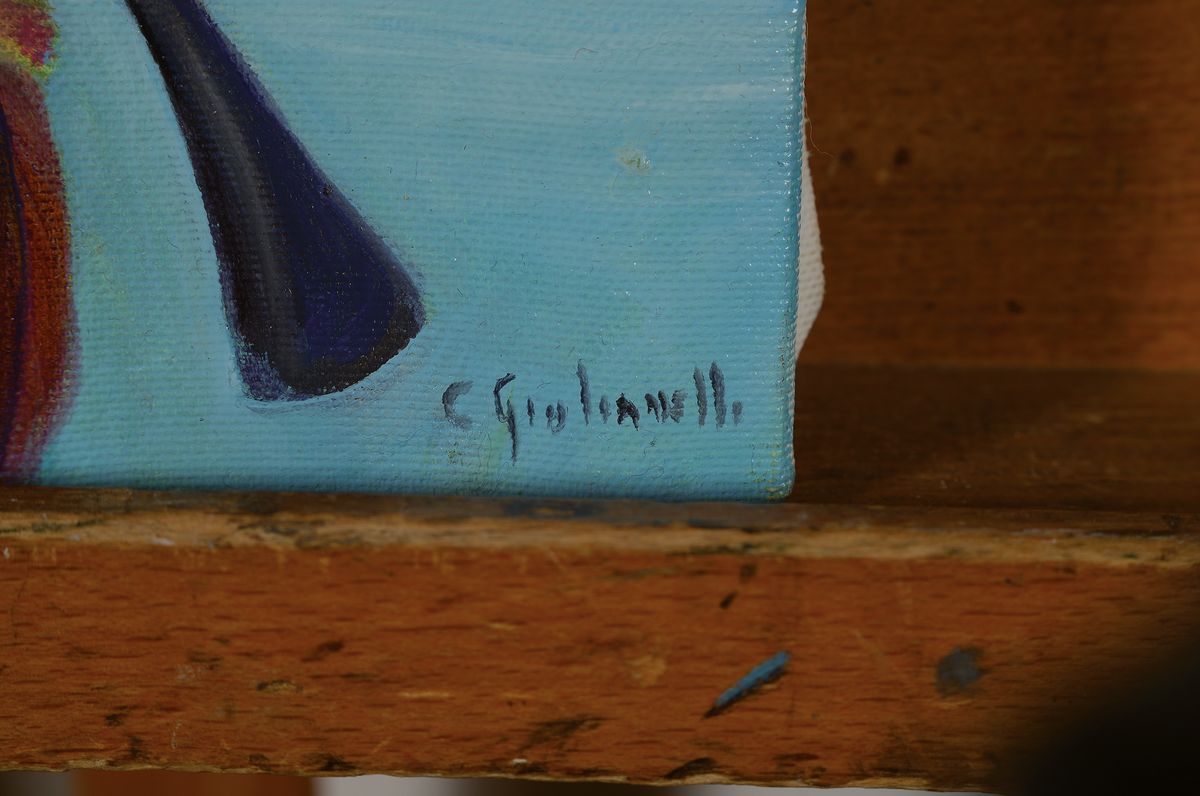 Detail a: Claudio Giulianelli, zeitgenössischer italienischer Künstler, 2 Arbeiten in Acryl auf Lwd, Il Lage, von 2022, ca. 40x30cm; L'essenza delle ...