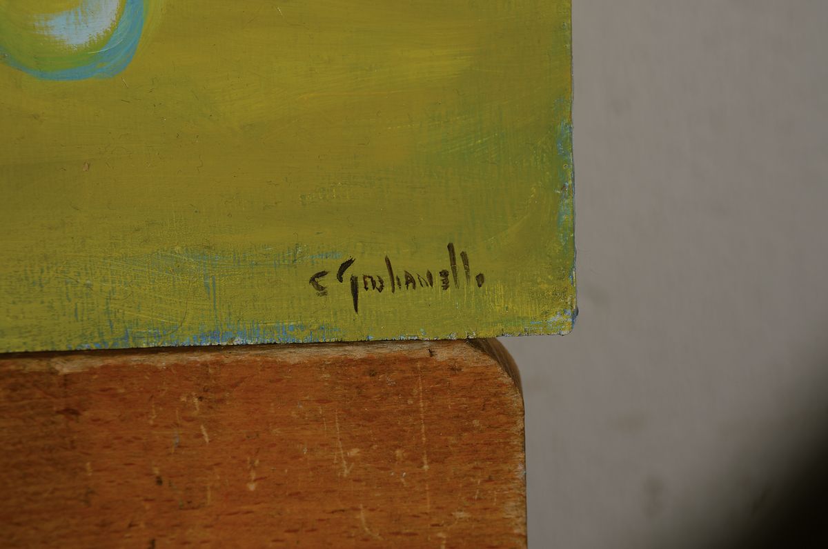 Detail c: Claudio Giulianelli, zeitgenössischer italienischer Künstler, 2 Arbeiten in Acryl auf Lwd, Il Lage, von 2022, ca. 40x30cm; L'essenza delle ...
