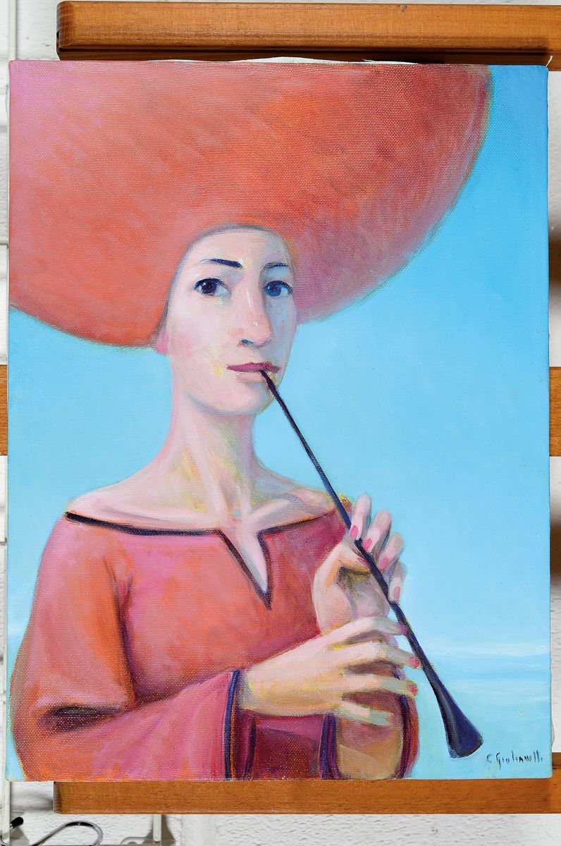 Detail k: Claudio Giulianelli, zeitgenössischer italienischer Künstler, 2 Arbeiten in Acryl auf Lwd, Il Lage, von 2022, ca. 40x30cm; L'essenza delle ...