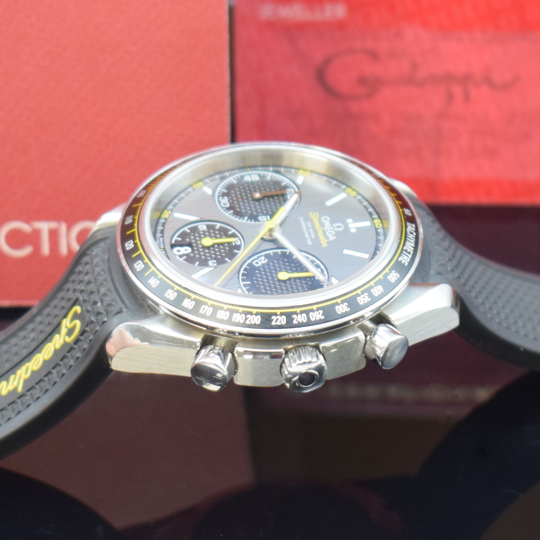 Detail c: OMEGA Armbandchronograph Speedmaster Racing Referenz 326.32.40.50.06.001, Automatik, Edelstahlgeh. inkl. orig. Kautschukband m. Faltschl., verschr. ...