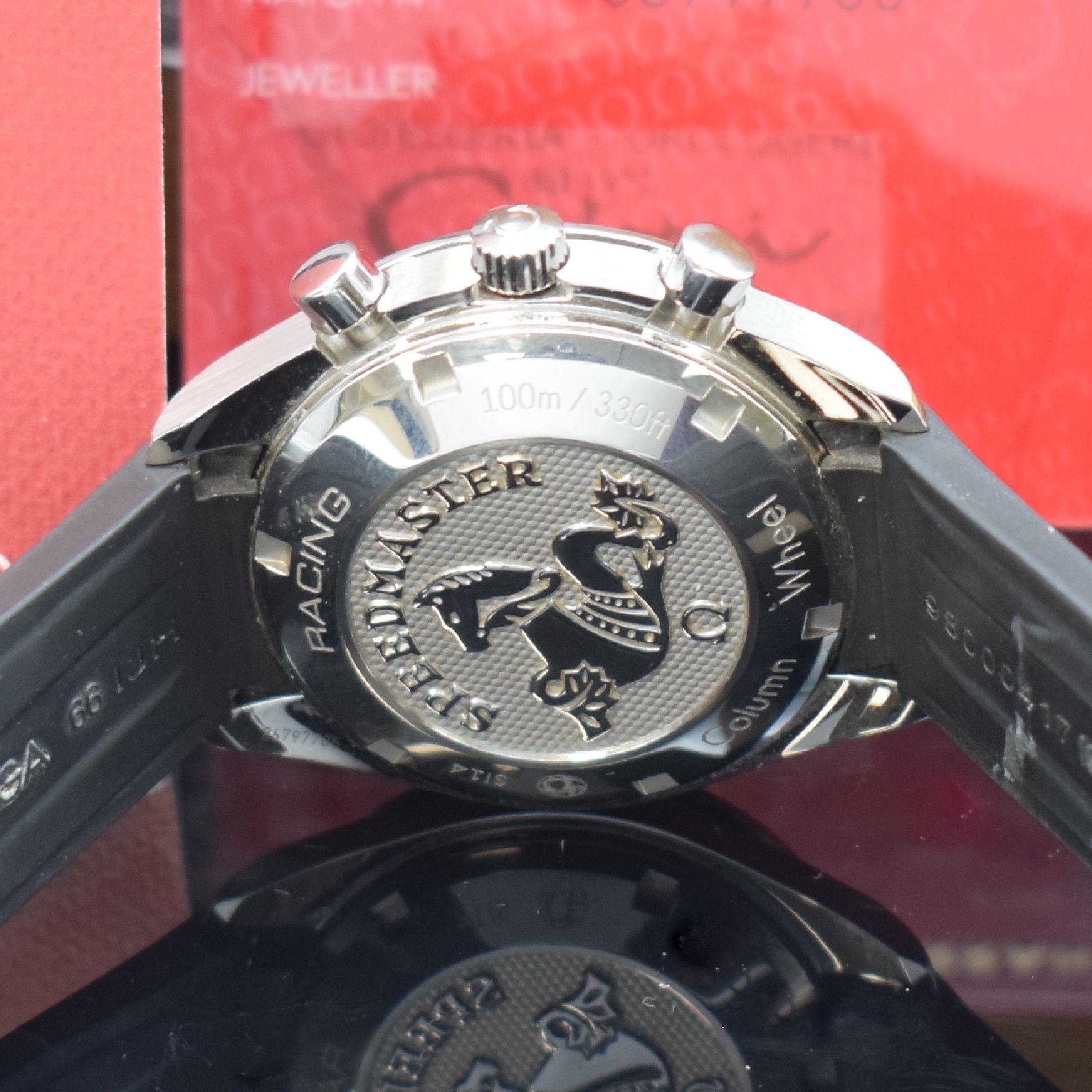 Detail d: OMEGA Armbandchronograph Speedmaster Racing Referenz 326.32.40.50.06.001, Automatik, Edelstahlgeh. inkl. orig. Kautschukband m. Faltschl., verschr. ...