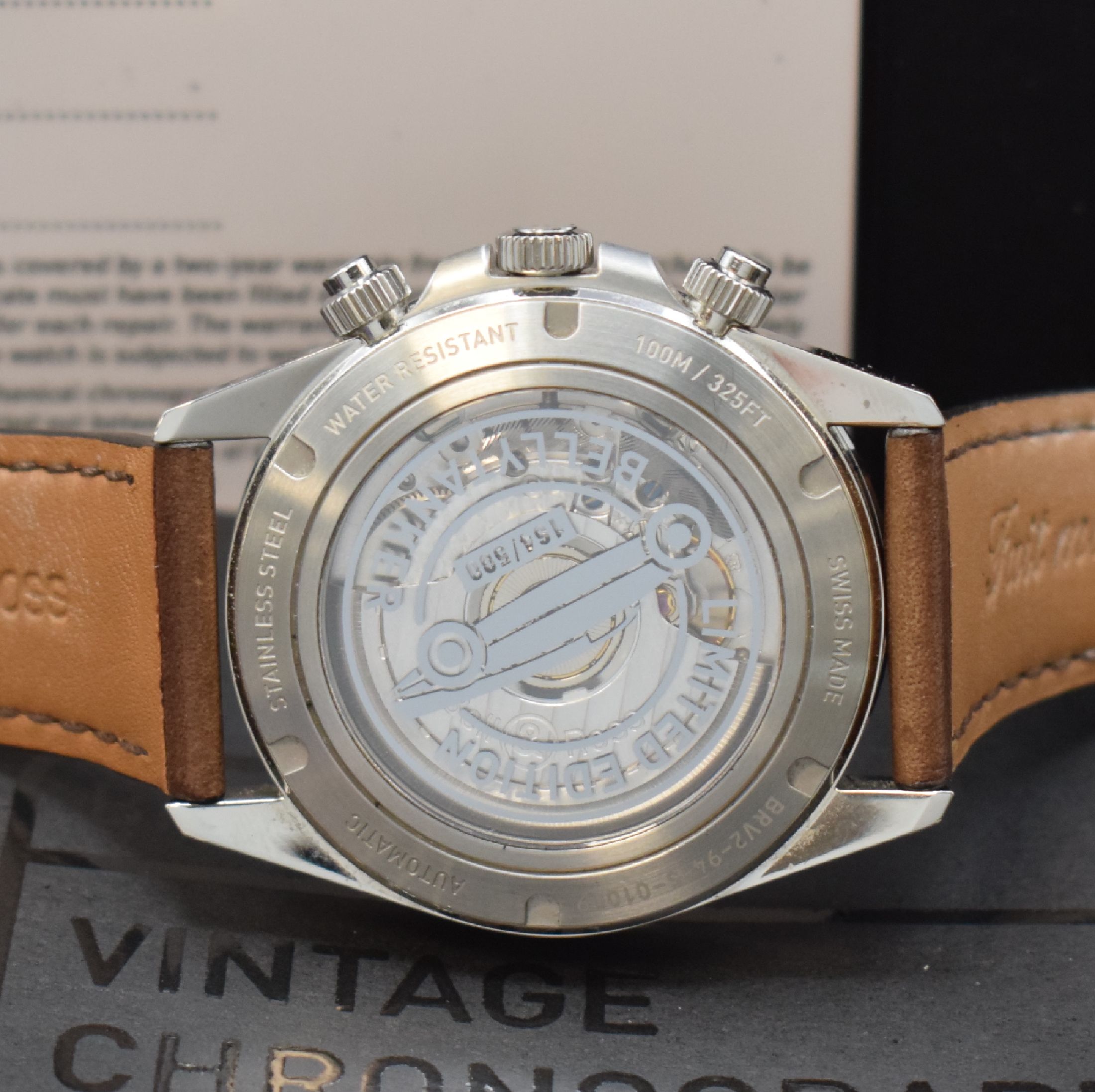 Detail d: BELL & ROSS Bellytanker auf 500 Stück limitierter Armbandchronograph Referenz BRV2, Schweiz um 2018, Automatik, verschr., beids. vergl. ...