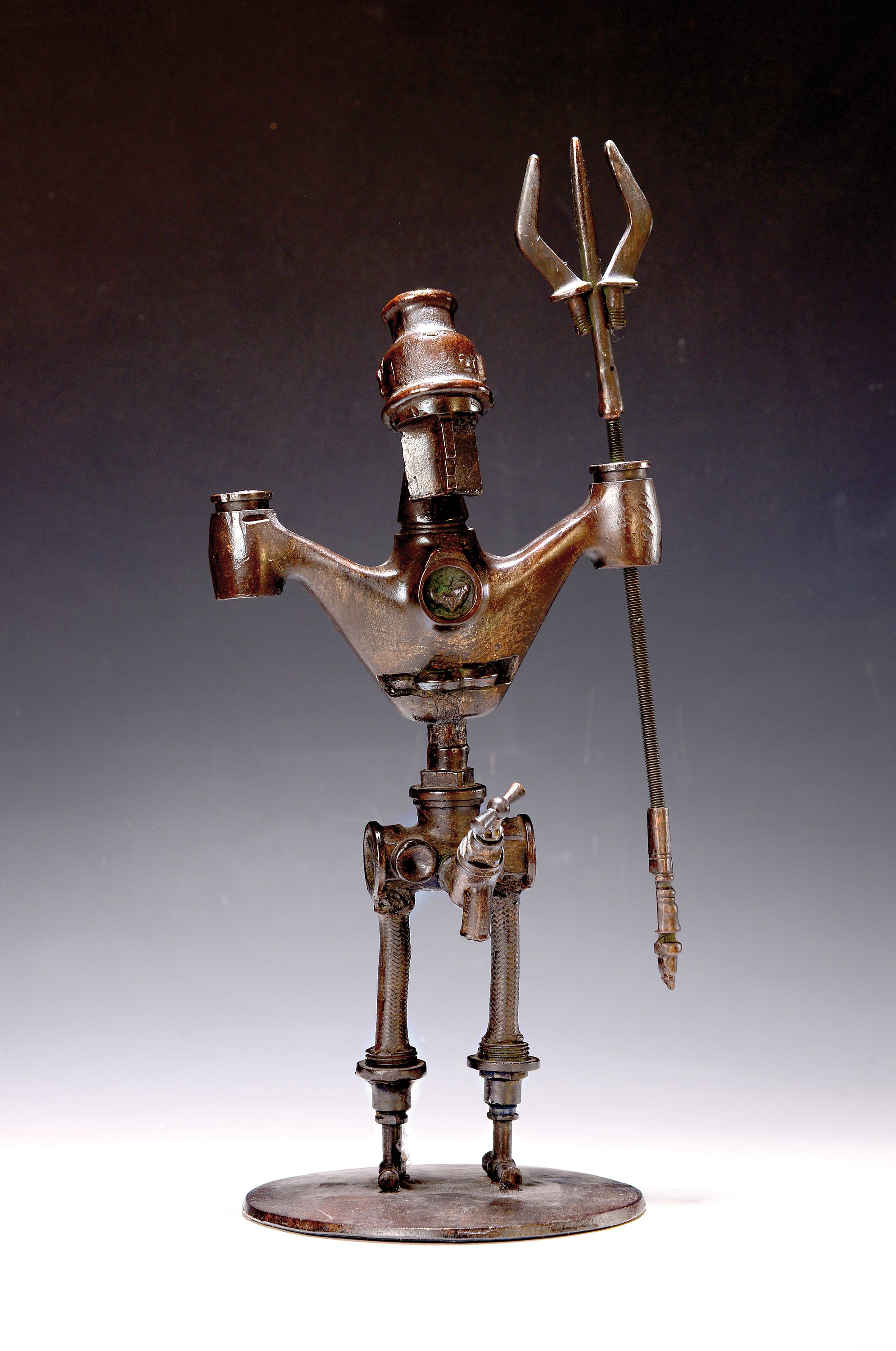 Meta Morfosi, geb. 1951 Kirchberg, Wassermann, Metallskulptur von 1994, signiert, num. 42/499, H. ca. 40cm