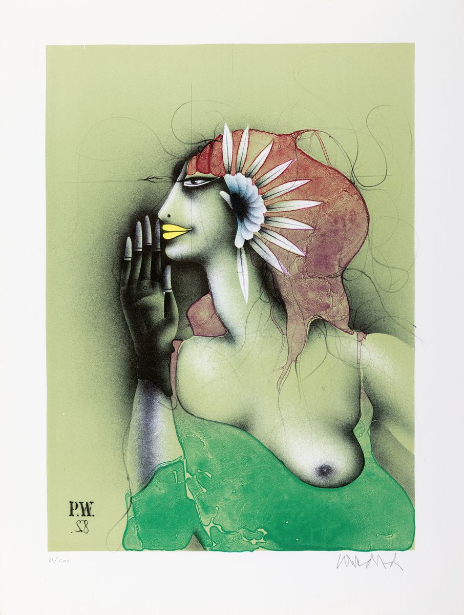 Paul Wunderlich, 1927-2010, 3 Grafiken: Nicht hören-sehen-sagen, num. 81/1200, sign., je ca. 36x26cm, u.Gl., R. ca. 48x37cm
