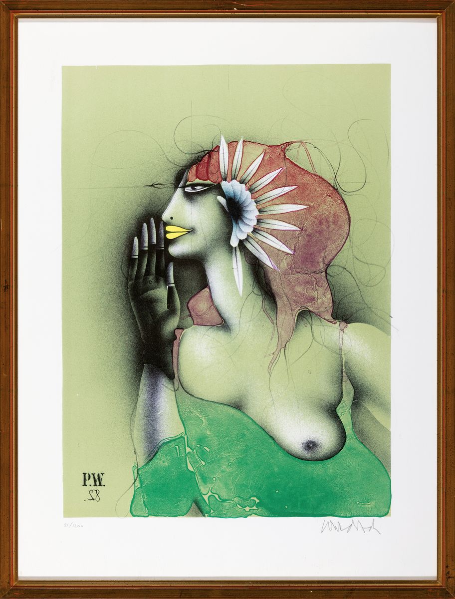 Detail k: Paul Wunderlich, 1927-2010, 3 Grafiken: Nicht hören-sehen-sagen, num. 81/1200, sign., je ca. 36x26cm, u.Gl., R. ca. 48x37cm