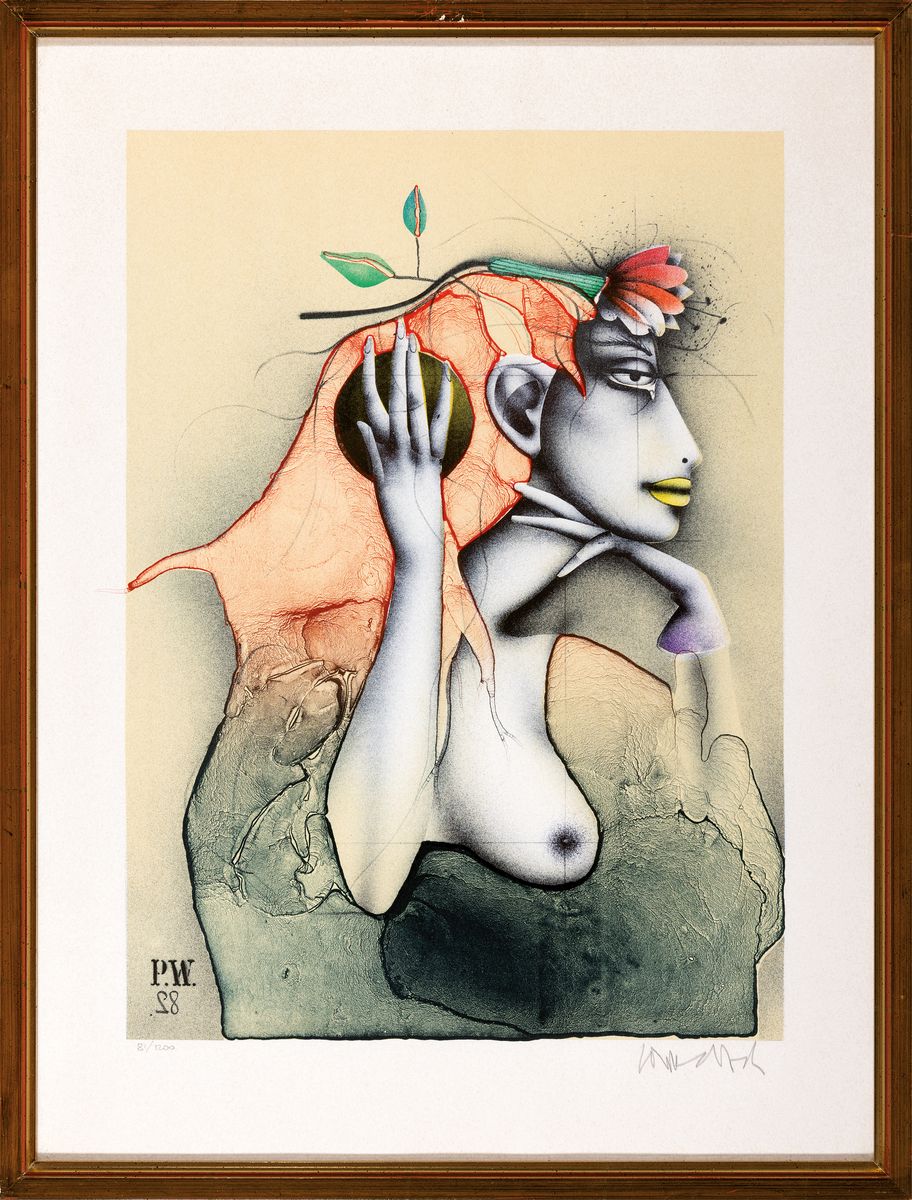 Detail o: Paul Wunderlich, 1927-2010, 3 Grafiken: Nicht hören-sehen-sagen, num. 81/1200, sign., je ca. 36x26cm, u.Gl., R. ca. 48x37cm