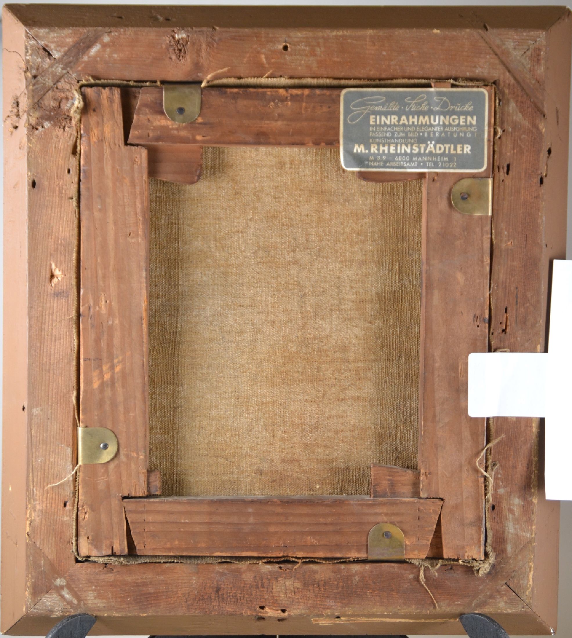 Detail d: Unbekannter Künstler, um 1850, sog. Nazarener, En-face Porträt eines Mannes mit typisch langem mittelgescheiteltem Haar und Bart in nobler Blässe, ...