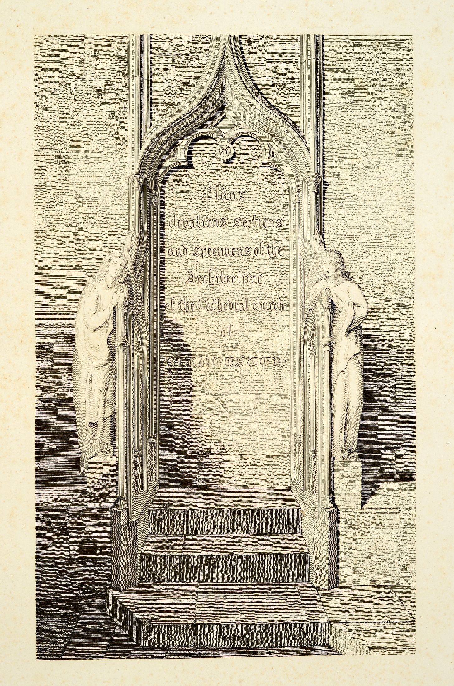 John Carter (1748-1817) und James Basire, Gloucester Cathedral 1809, Mappe: Some account of the Cathedral Church of Gloucester, illustrative of the ...