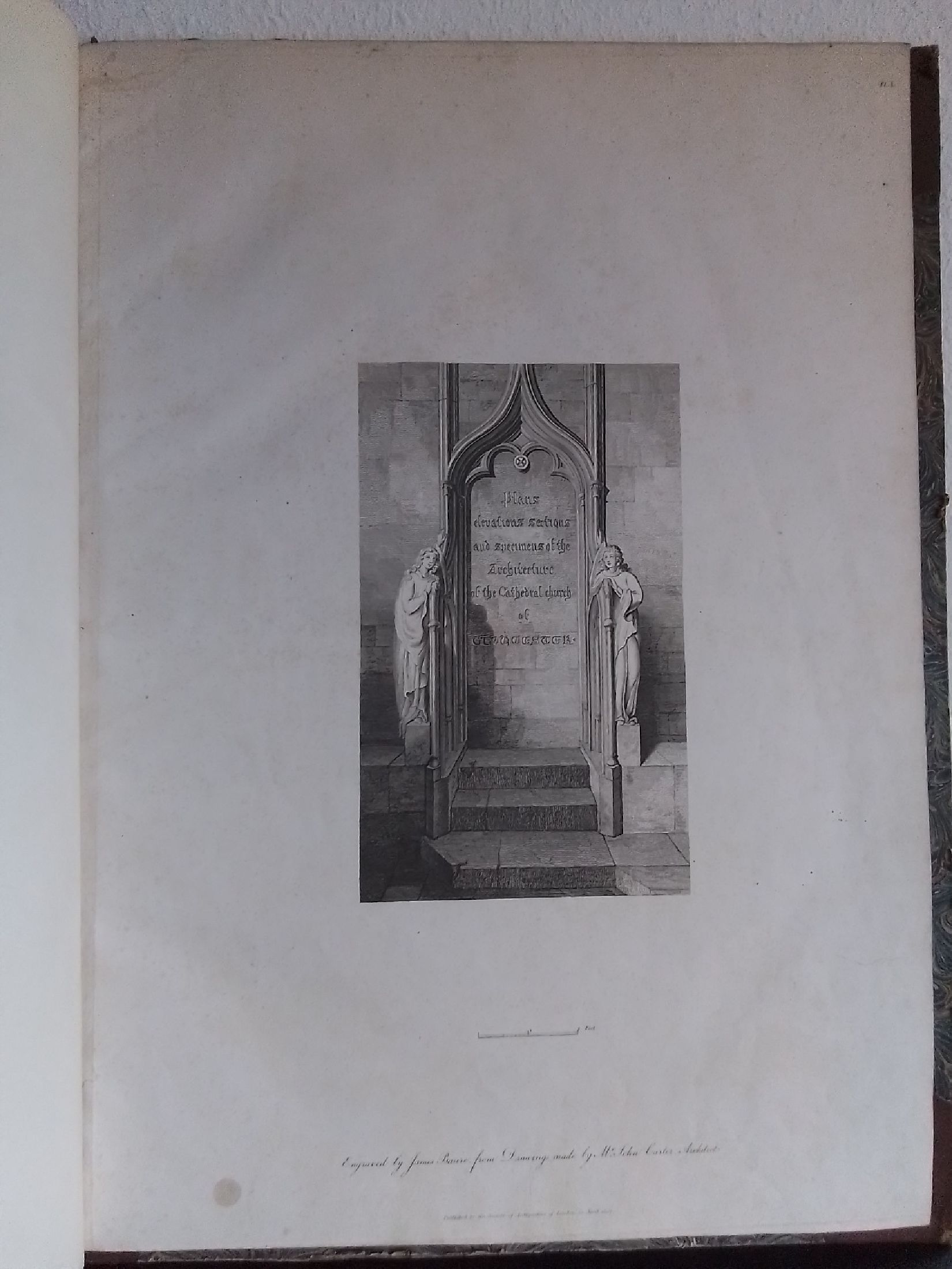 Detail b: John Carter (1748-1817) und James Basire, Gloucester Cathedral 1809, Mappe: Some account of the Cathedral Church of Gloucester, illustrative of the ...