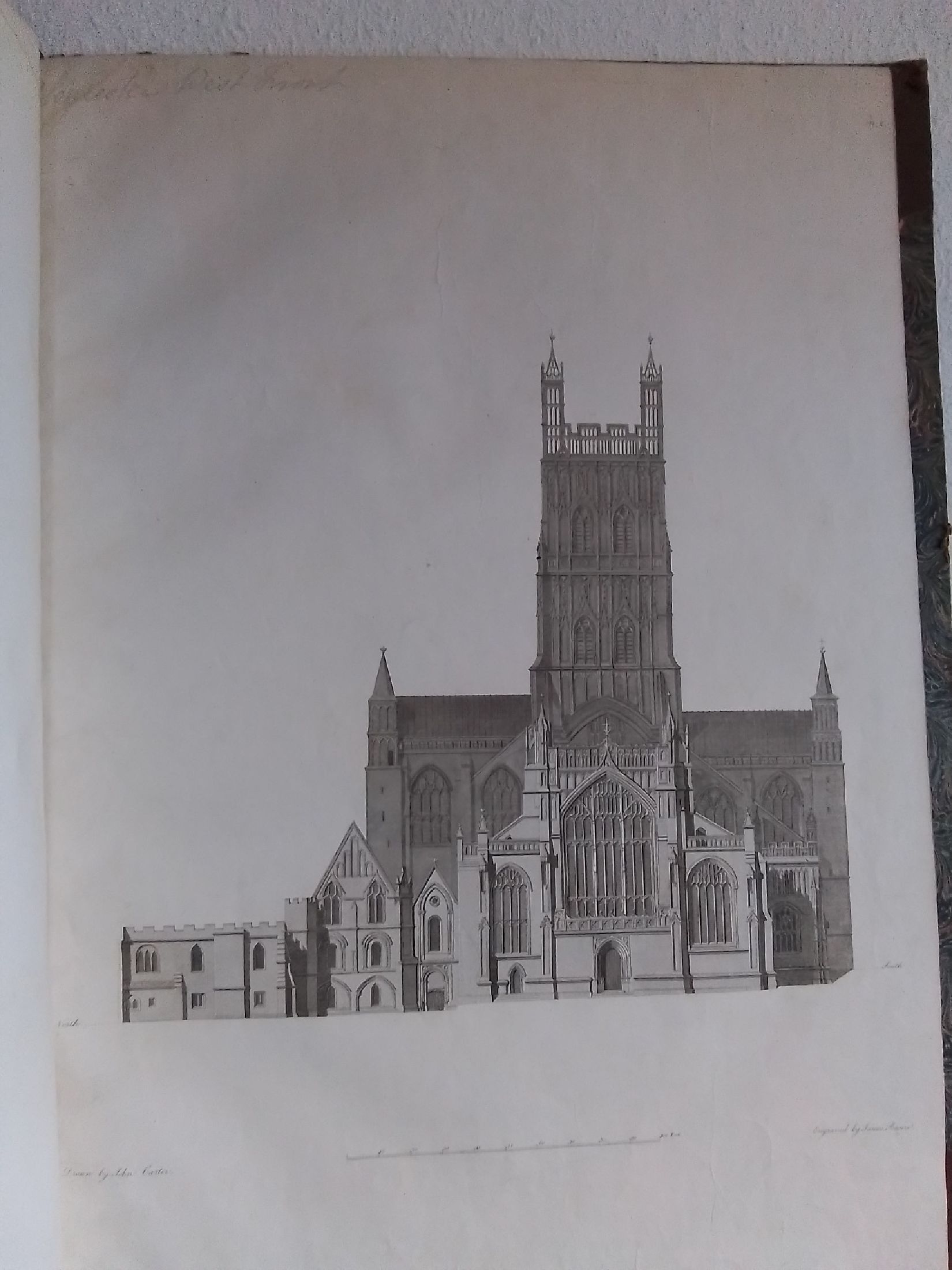 Detail e: John Carter (1748-1817) und James Basire, Gloucester Cathedral 1809, Mappe: Some account of the Cathedral Church of Gloucester, illustrative of the ...