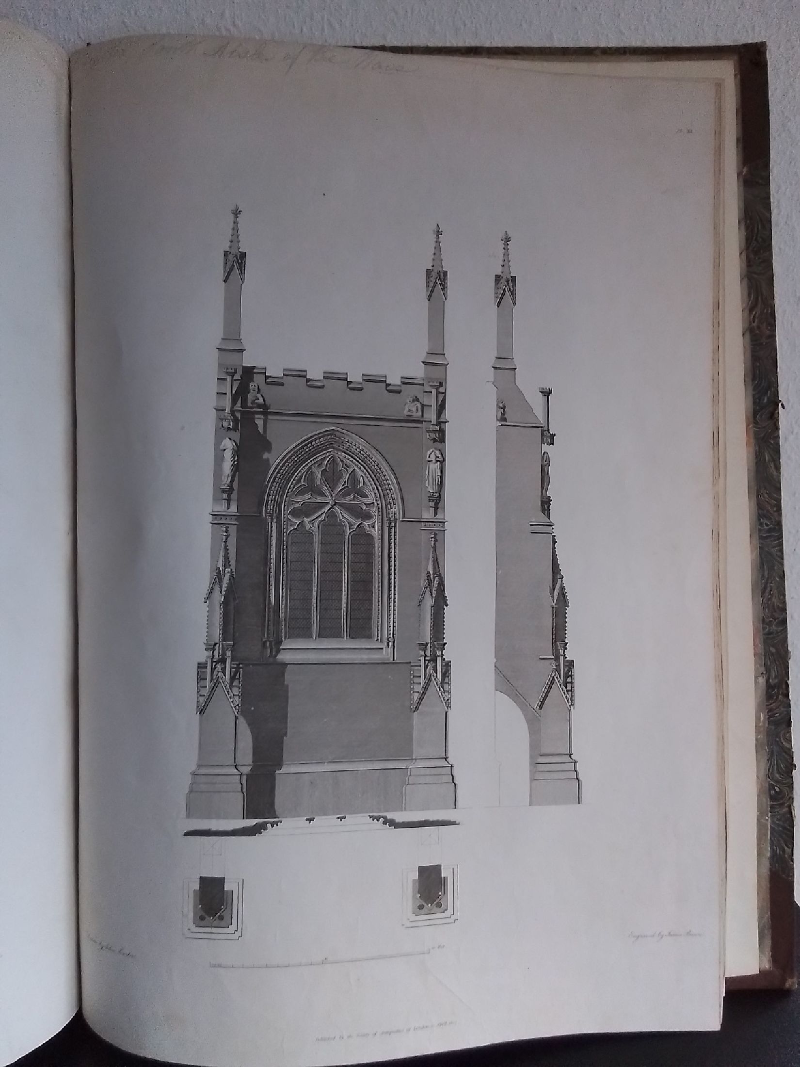 Detail g: John Carter (1748-1817) und James Basire, Gloucester Cathedral 1809, Mappe: Some account of the Cathedral Church of Gloucester, illustrative of the ...