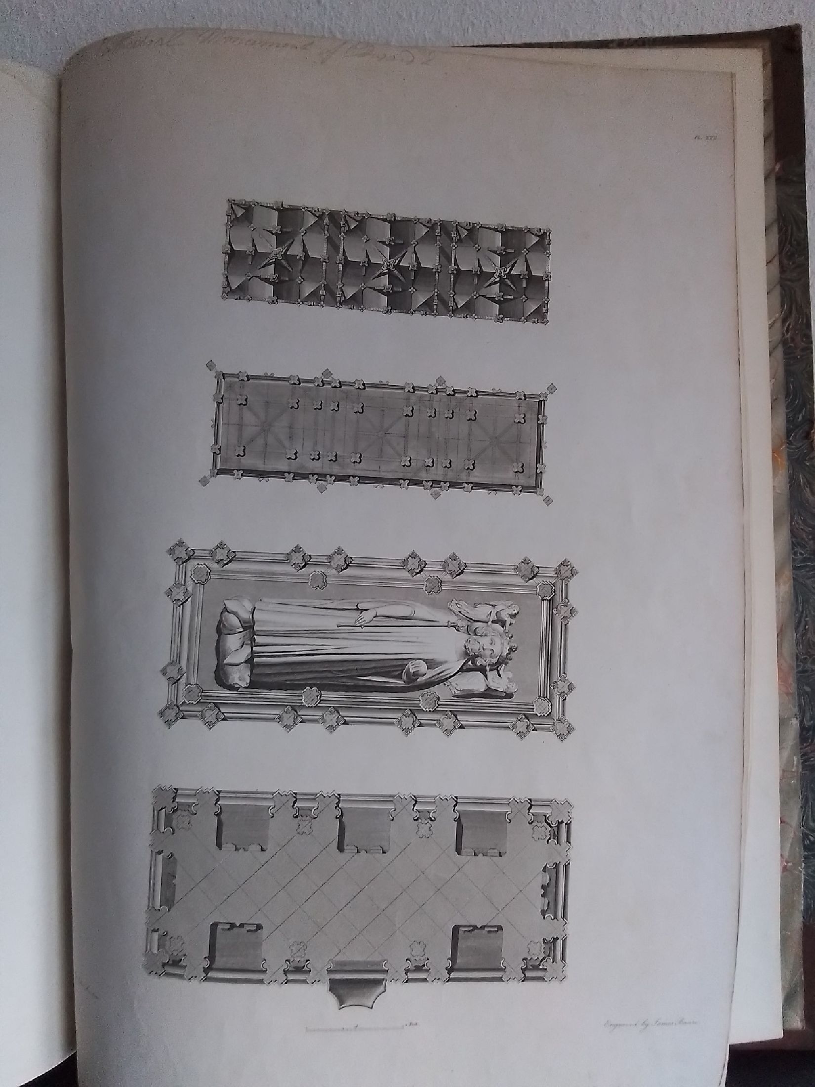 Detail j: John Carter (1748-1817) und James Basire, Gloucester Cathedral 1809, Mappe: Some account of the Cathedral Church of Gloucester, illustrative of the ...