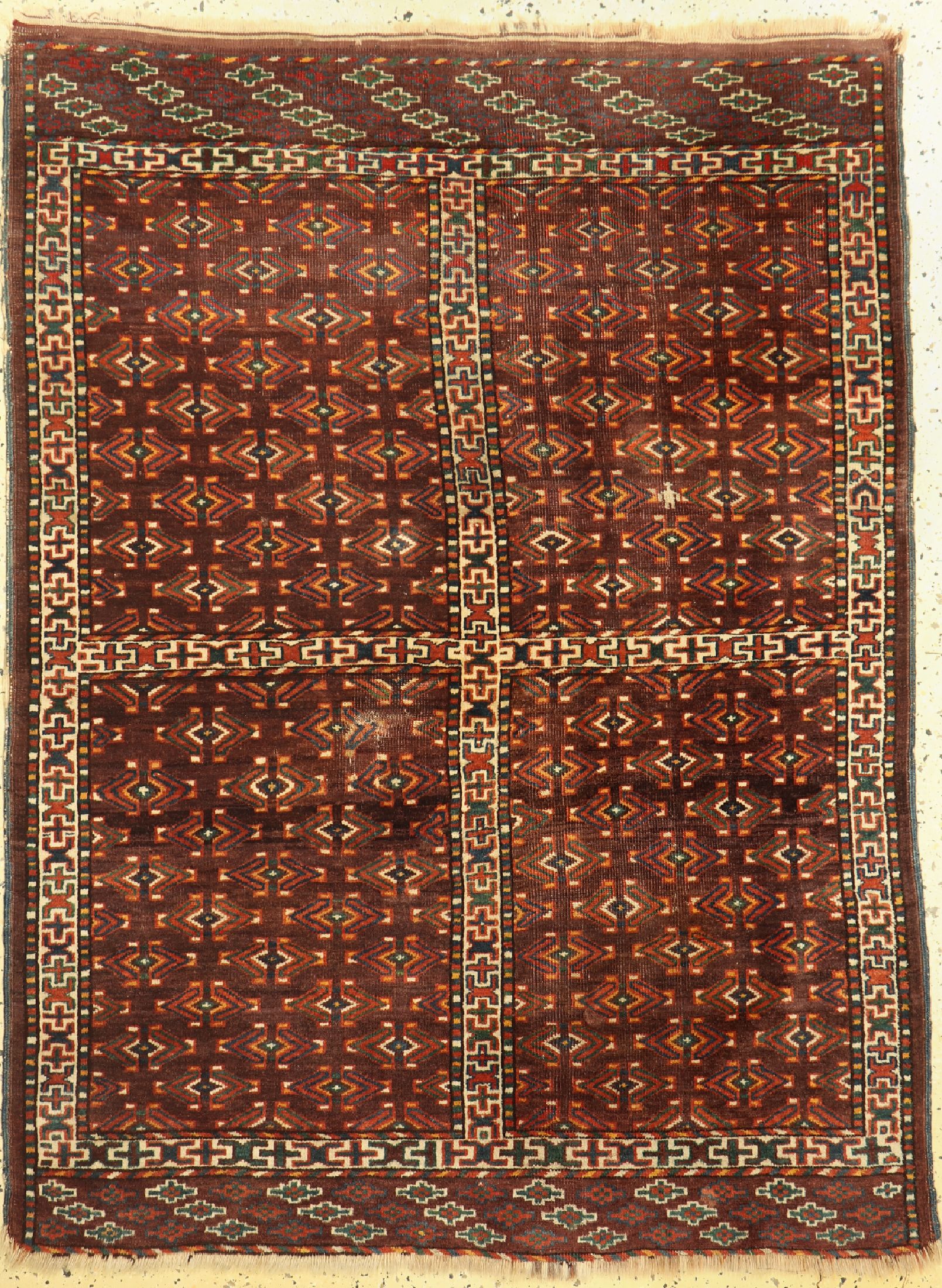 Yomud Engsi antik, Turkmenistan, 19.Jhd, Wolle auf Wolle, ca. 163 x 125 cm, EHZ: 3