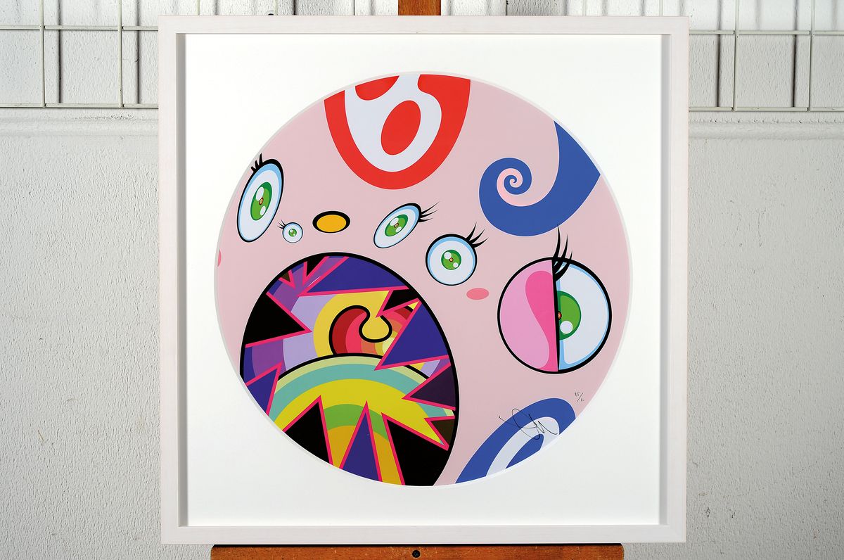 Detail k: Takashi Murakami, geb. 1962, Offsetdruck in vier Farben, "We are the Jocular Clan", Ed. 95/300, handsigniert u. nummeriert, unter PP oval ...
