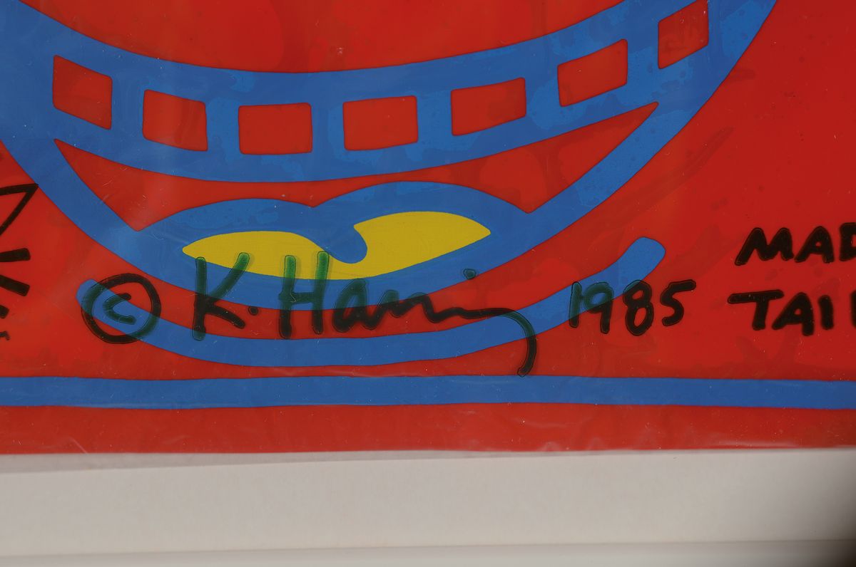 Detail a: Keith Haring, 1958-1990, "Toiletry Bag", entstanden und erworben zur Eröffnung des Pop Shop Tokyo 1987, Multiple, drucksigniert und ...
