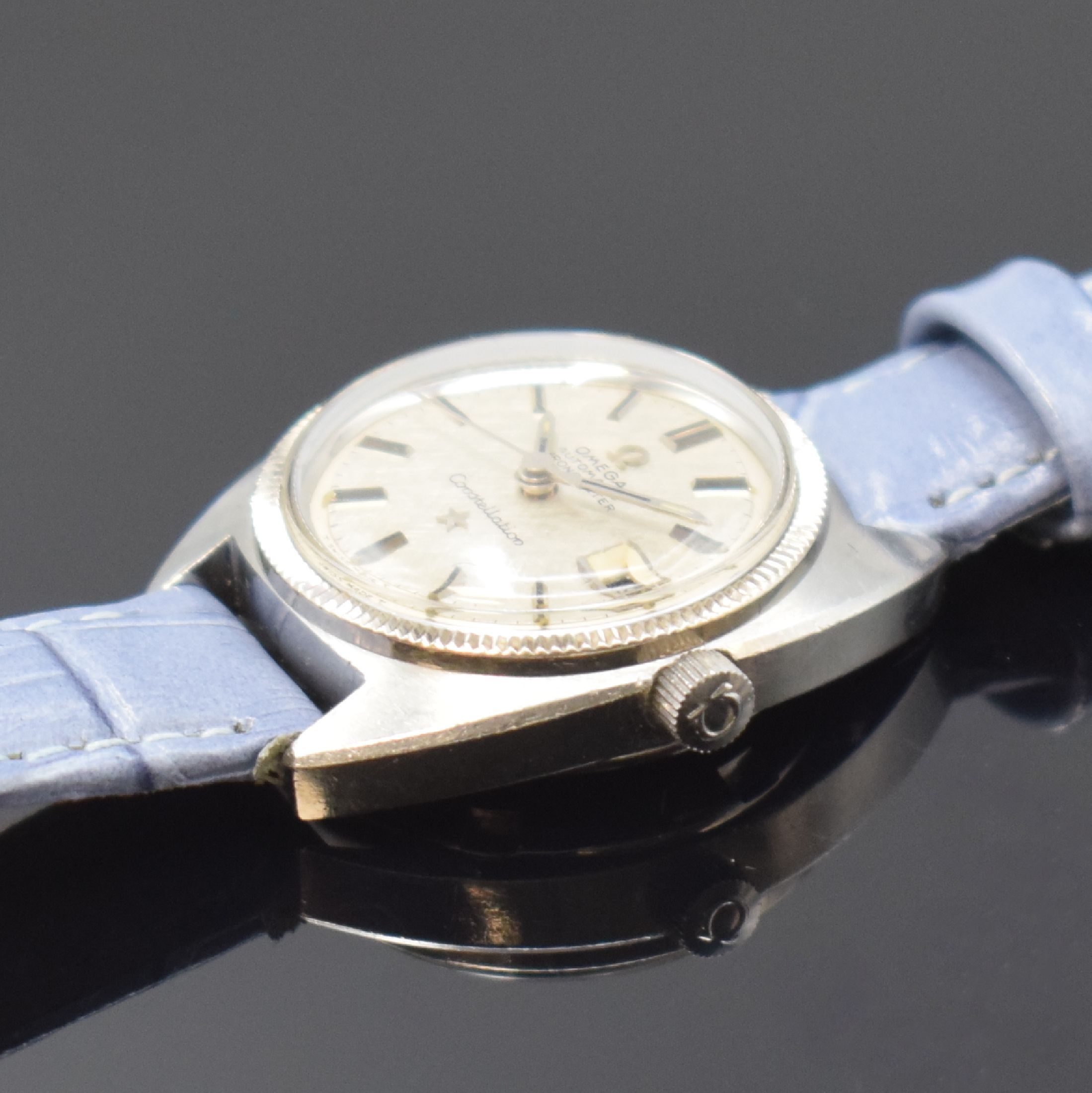 Detail b: OMEGA Constellation Chronometer seltene Damenarmbanduhr in Stahl/WG Referenz 568.011, Schweiz um 1969, Automatik, 2-teil. Gehäuse, Boden verschr., ...
