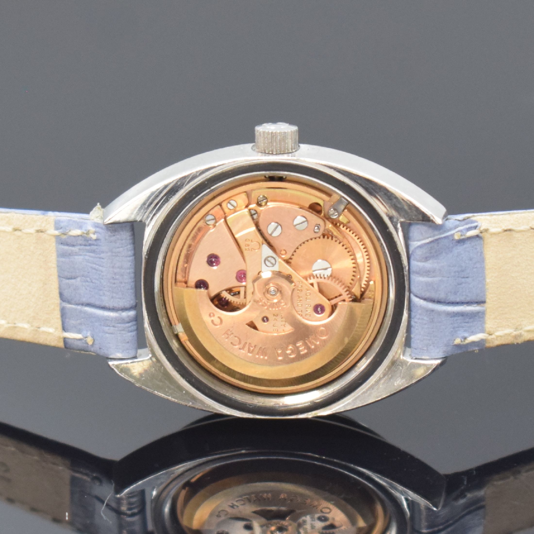 Detail d: OMEGA Constellation Chronometer seltene Damenarmbanduhr in Stahl/WG Referenz 568.011, Schweiz um 1969, Automatik, 2-teil. Gehäuse, Boden verschr., ...