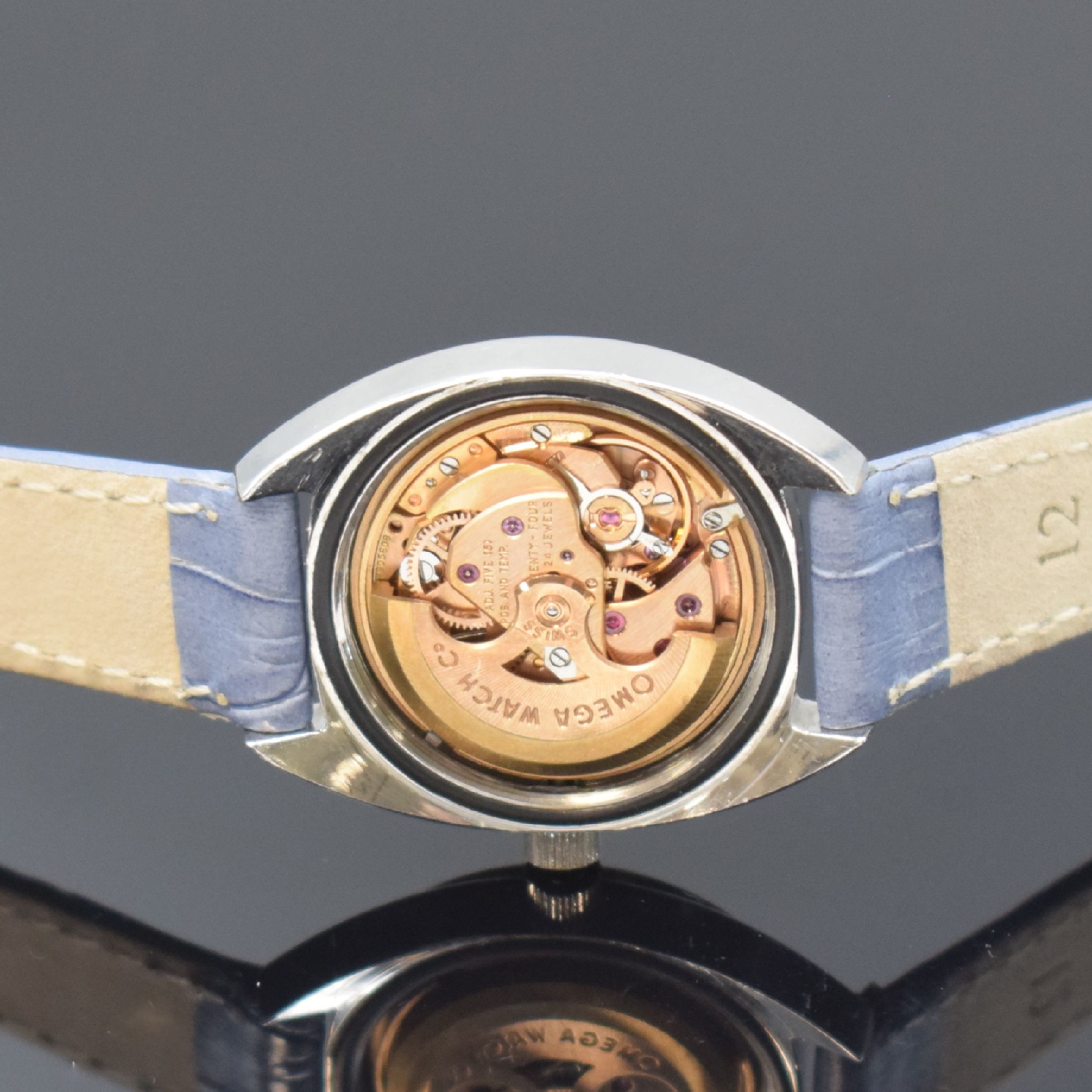 Detail e: OMEGA Constellation Chronometer seltene Damenarmbanduhr in Stahl/WG Referenz 568.011, Schweiz um 1969, Automatik, 2-teil. Gehäuse, Boden verschr., ...