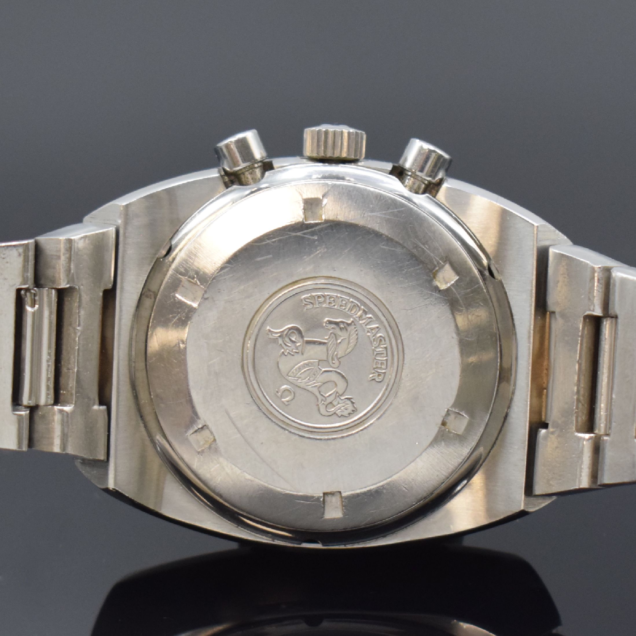 Detail d: OMEGA Speedmaster 125 Herrenarmbanduhr mit Chronograph in Chronometerqualität Referenz 378.0801/178.0002, Schweiz um 1975, Automatik, massives ...