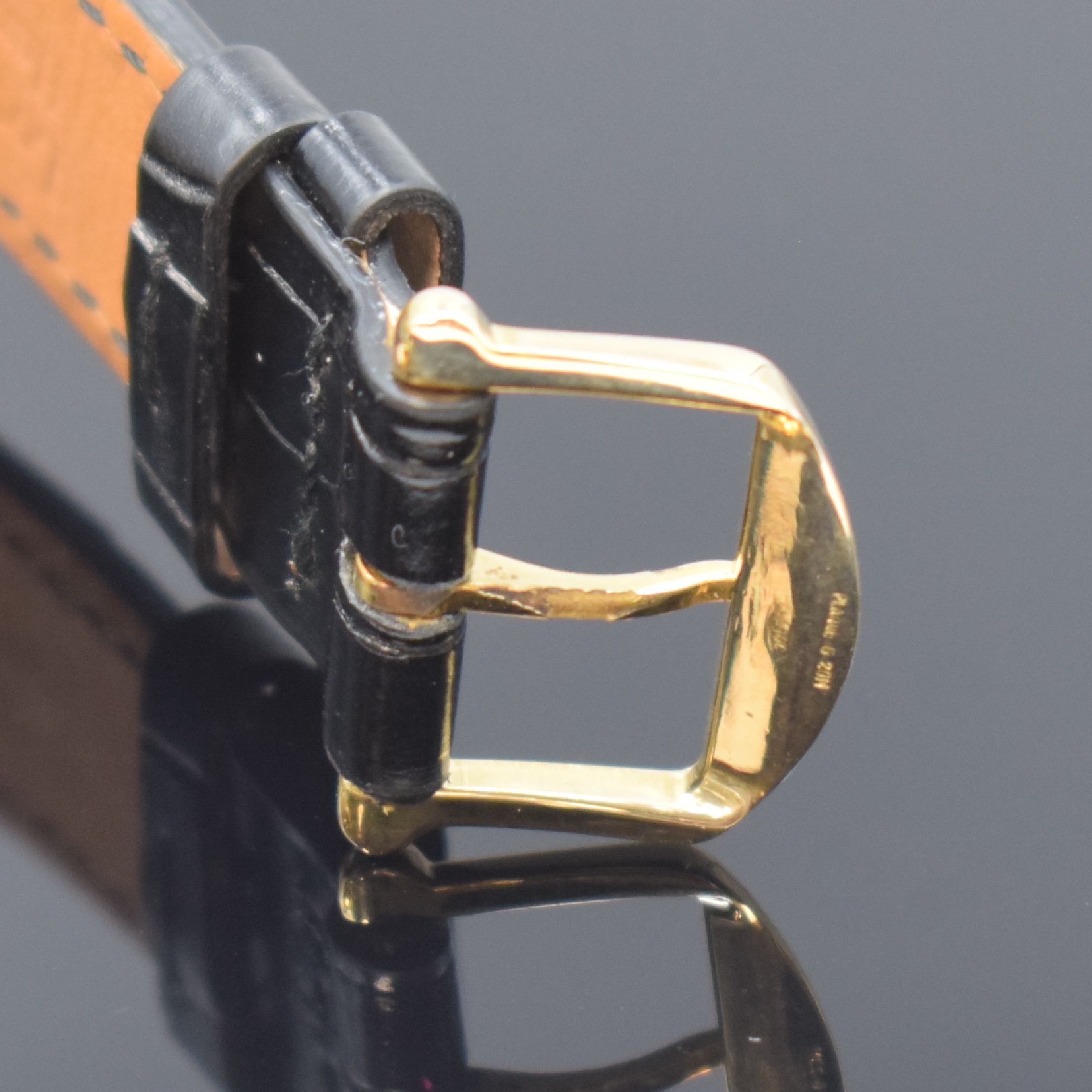 Detail c: IWC seltene Herrenarmbanduhr "Der Fliegerchronograph" in GG 750/000 Referenz 3740, Schweiz um 1995, quarz, Lederband m. orig. GG 750/000 ...