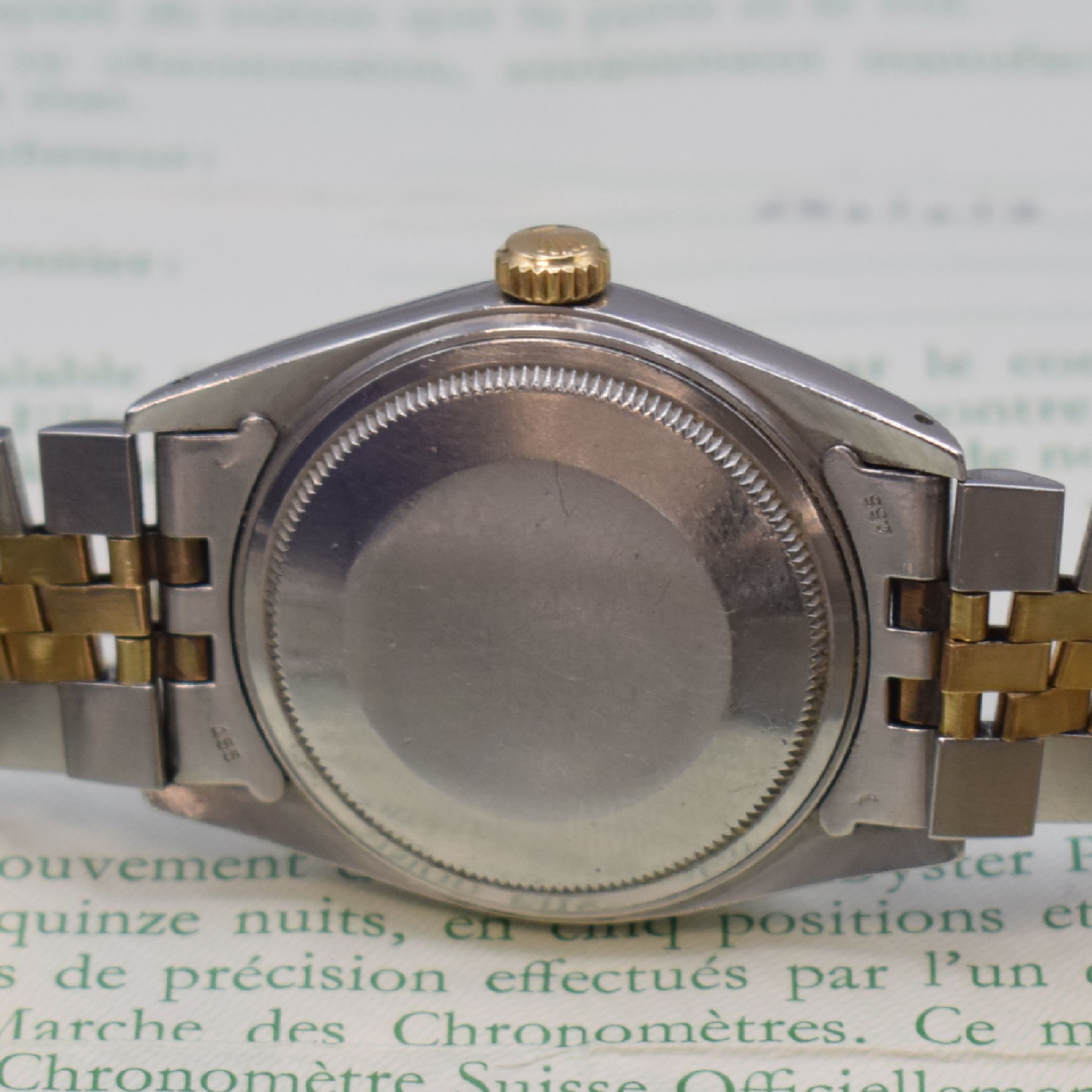 Detail d: ROLEX Datejust Herrenarmbanduhr in Stahl/Gold Referenz 16013, Automatik, Chronometer der Superlative inkl. Jubileeband m. Faltschl., Boden u. Krone ...