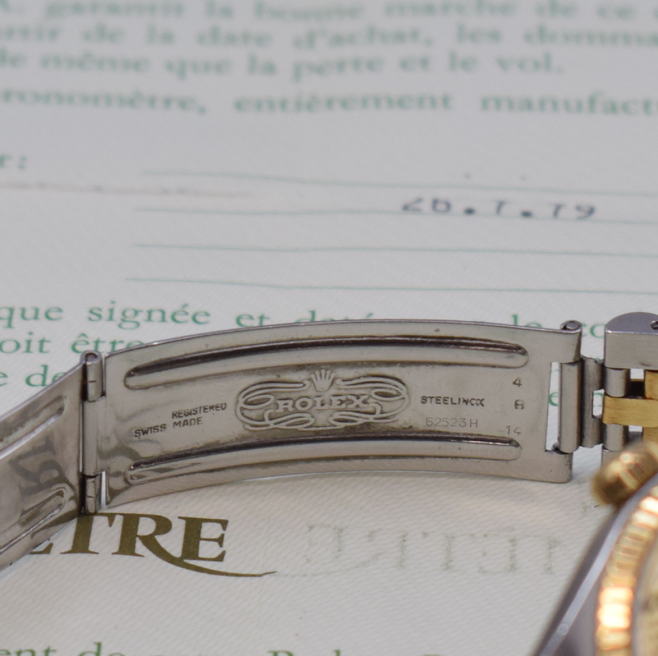 Detail e: ROLEX Datejust Herrenarmbanduhr in Stahl/Gold Referenz 16013, Automatik, Chronometer der Superlative inkl. Jubileeband m. Faltschl., Boden u. Krone ...