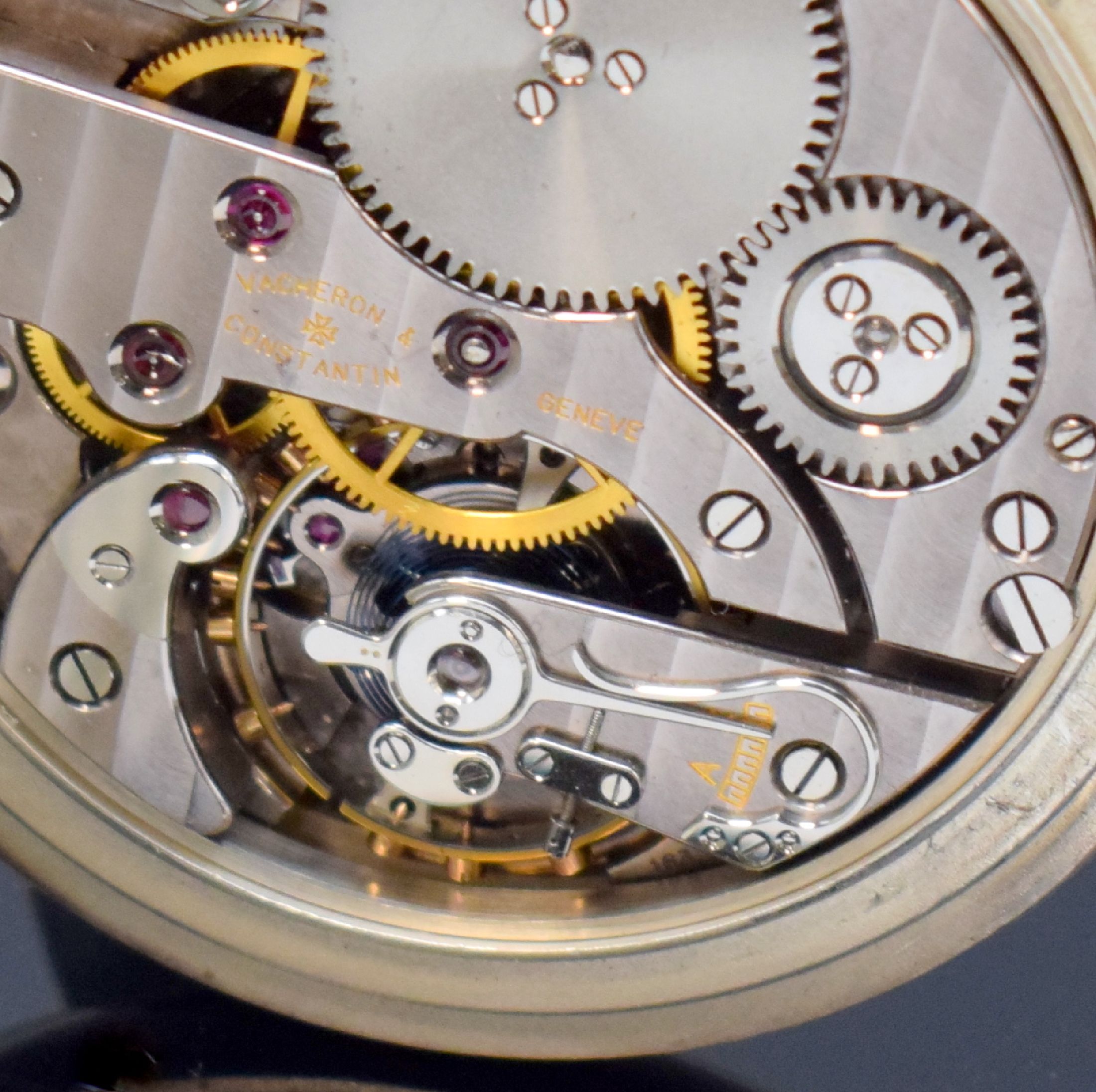 Detail h: VACHERON & CONSTANTIN feine, große Beobachtungsuhr in Sterlingsilber mit original Box, Schweiz um 1939, glattes, 4-teil. Silbergeh., Scharnierboden ...