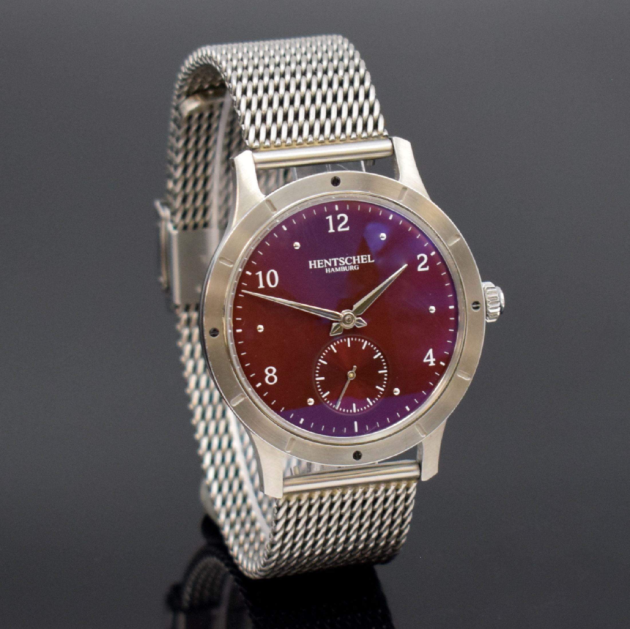 Detail a: HENTSCHEL Hamburg exklusive Herrenarmbanduhr Sondermodell H2 Sport, Handaufzug, Deutschland 2022, beids. vergl. Edelstahlgeh. inkl. Metallband, zus. ...