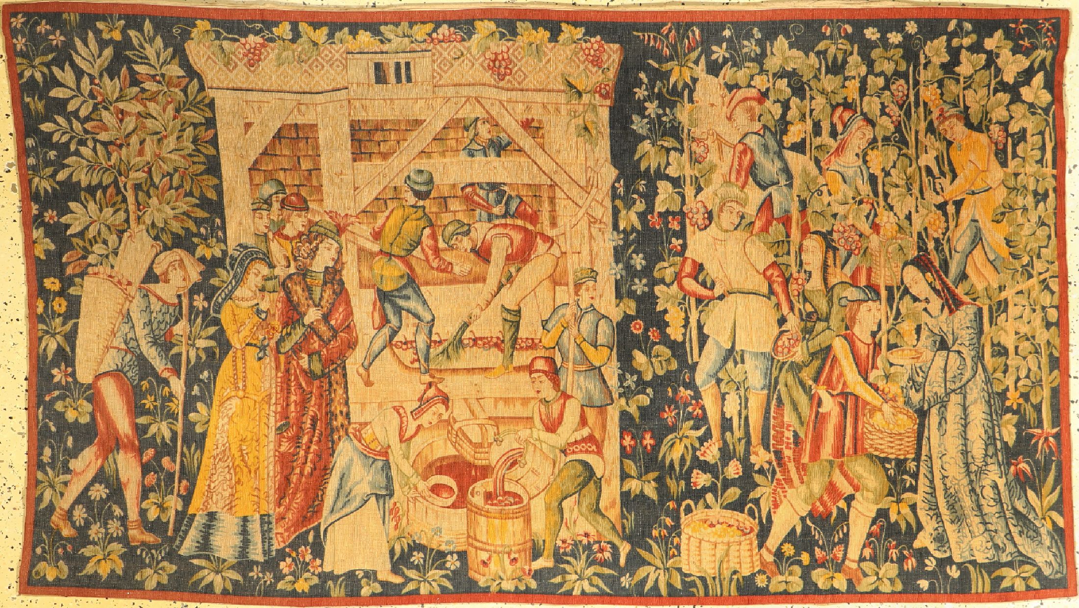 Tapisserie(Robert Four), Frankreich, um 1960, Maschinell gewebt, Wolle, ca. 200 x 112 cm, EHZ: 2