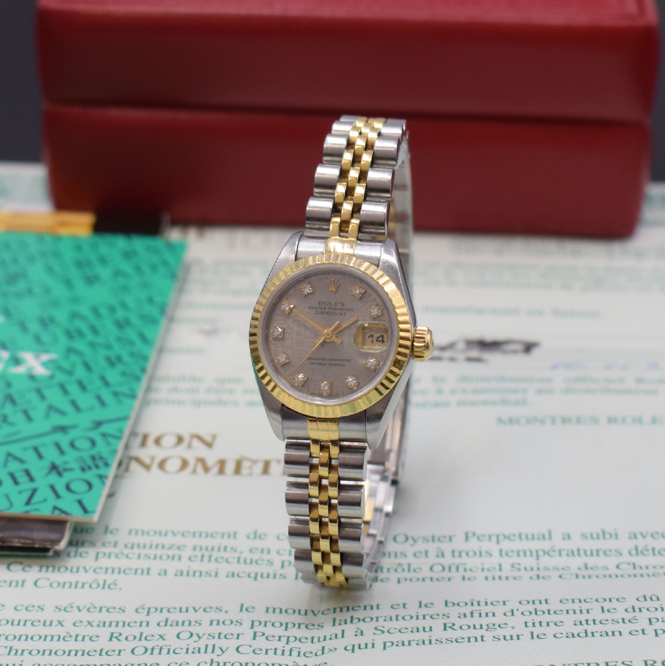 ROLEX Damenarmbanduhr Oyster Perpetual Datejust Referenz 69173, Schweiz um 1995, Automatik, Edelstahl/Gold komb., verschr. Oystergeh., Jubileeband m. ...