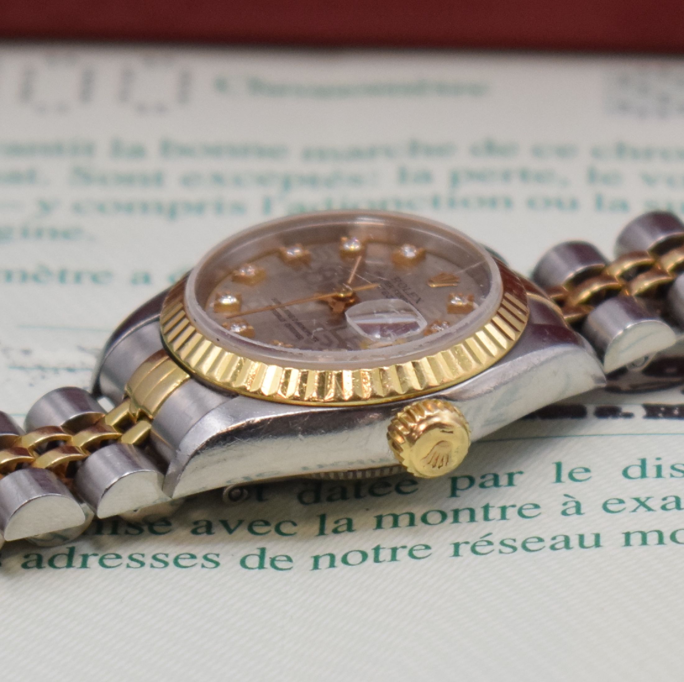 Detail c: ROLEX Damenarmbanduhr Oyster Perpetual Datejust Referenz 69173, Schweiz um 1995, Automatik, Edelstahl/Gold komb., verschr. Oystergeh., Jubileeband m. ...