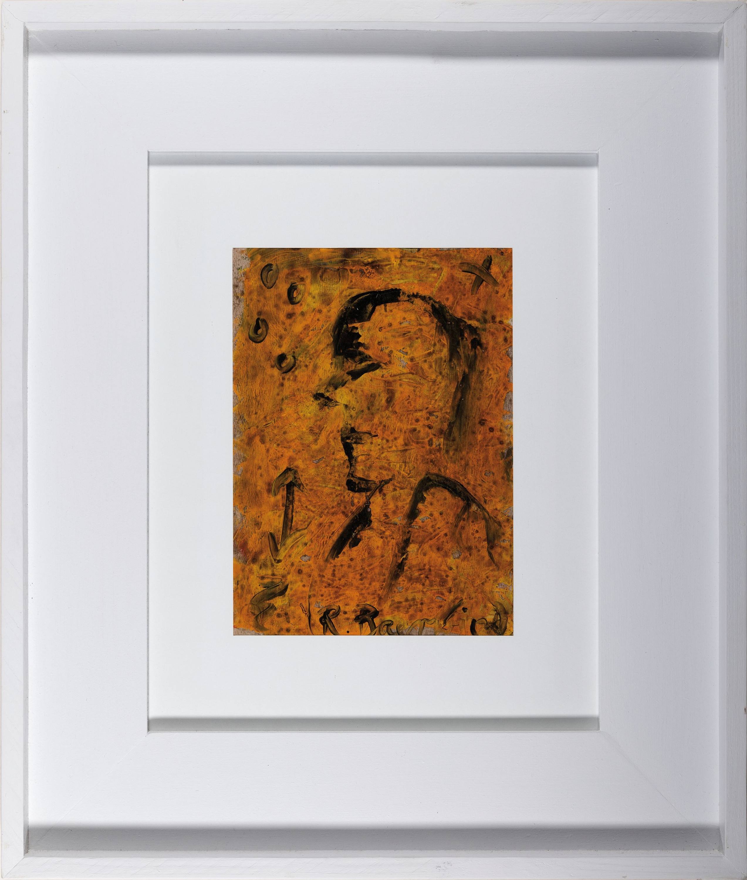 Detail k: Rudi Baerwind, 1912-1982 Mannheim, dreimal Mischtechnik auf Papier, a. mit Porträt, ca. 29 x 20 cm, Porträt 38.5 x 26.5 cm, c. stehende Person, ca. ...