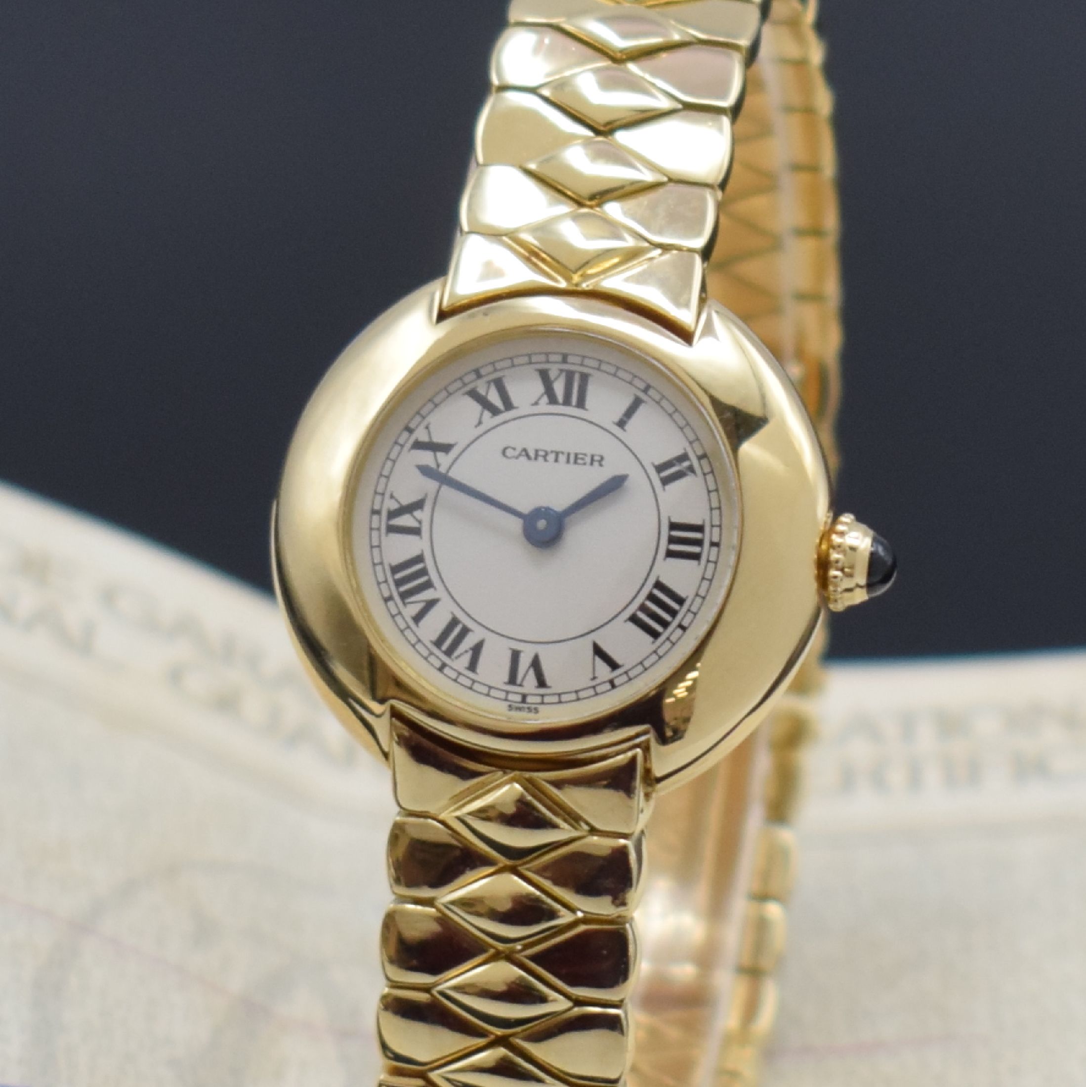 Detail a: CARTIER Paris seltene Damenarmbanduhr Vendome in GG 750/000 Referenz 8157907, Schweiz verk. 01/1993 lt. beil. orig. Zertifikat, quarz, 2-teil. Geh., ...