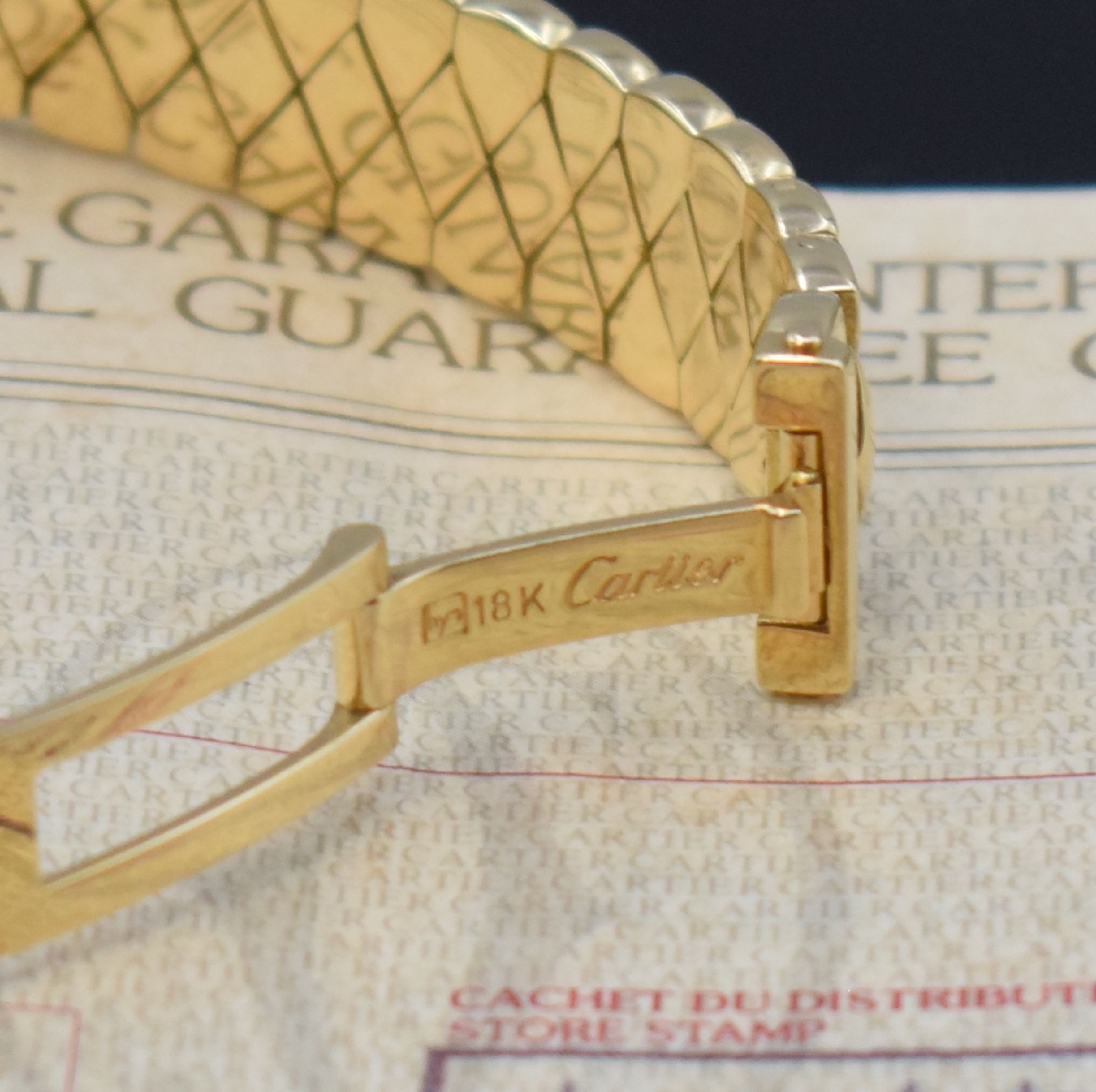 Detail c: CARTIER Paris seltene Damenarmbanduhr Vendome in GG 750/000 Referenz 8157907, Schweiz verk. 01/1993 lt. beil. orig. Zertifikat, quarz, 2-teil. Geh., ...