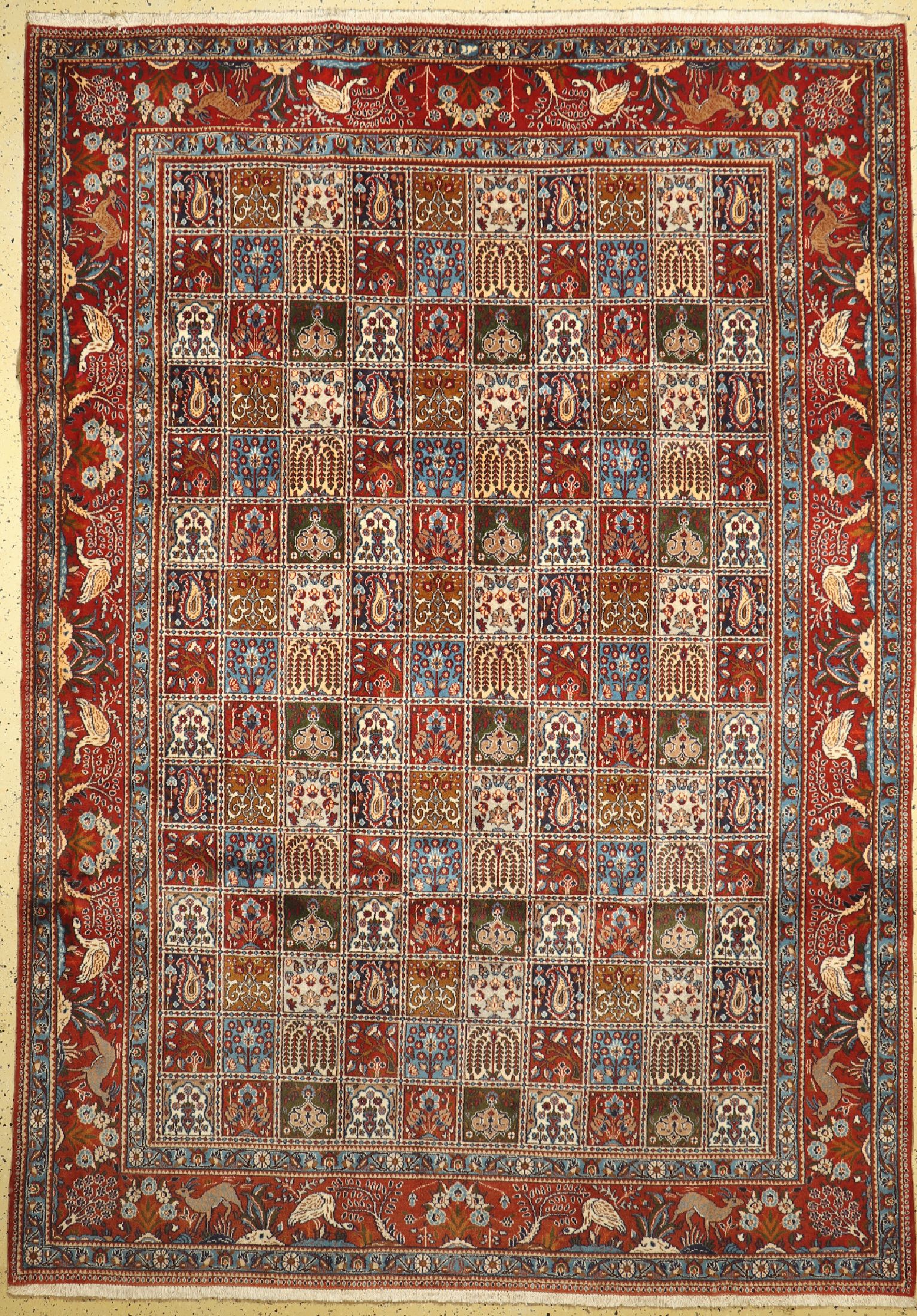 Felder-Mud fein, Persien, ca. 50 Jahre, Korkwolle auf Baumwolle, ca. 350 x 244 cm, EHZ: 1-2