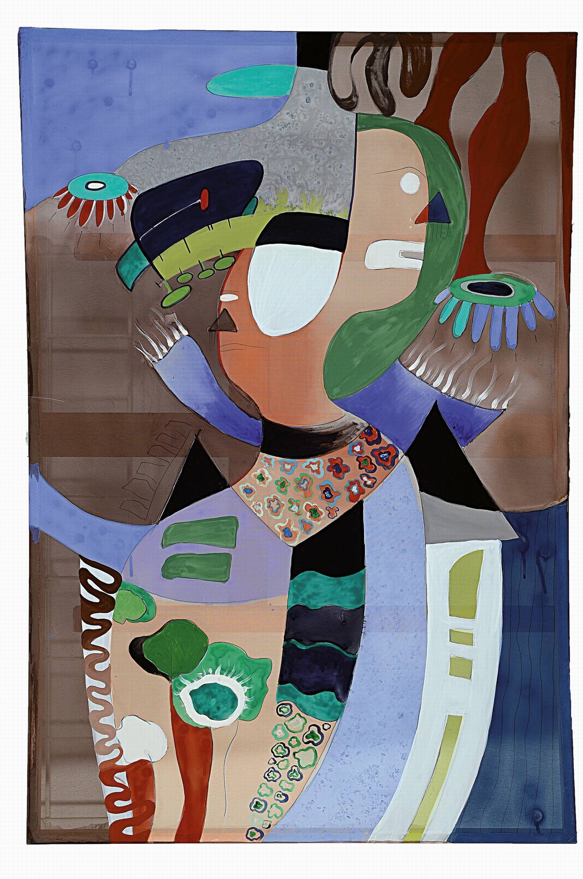 Arusyak, geb. 1992, "Ich höre dich", 2023, Acryl/Stoff, 95x65 cm; 2009-2013 Studium am Terlemezyan Art Institute, Ausstellungen und ...