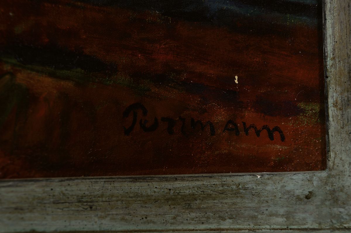 Detail a: Hans Purrmann, 1880 Speyer - München 1966, stehender Frauenakt, Öl/Lwd, signiert, aus 1914, früher expressiver Akt mit verschränktenArmen, ...