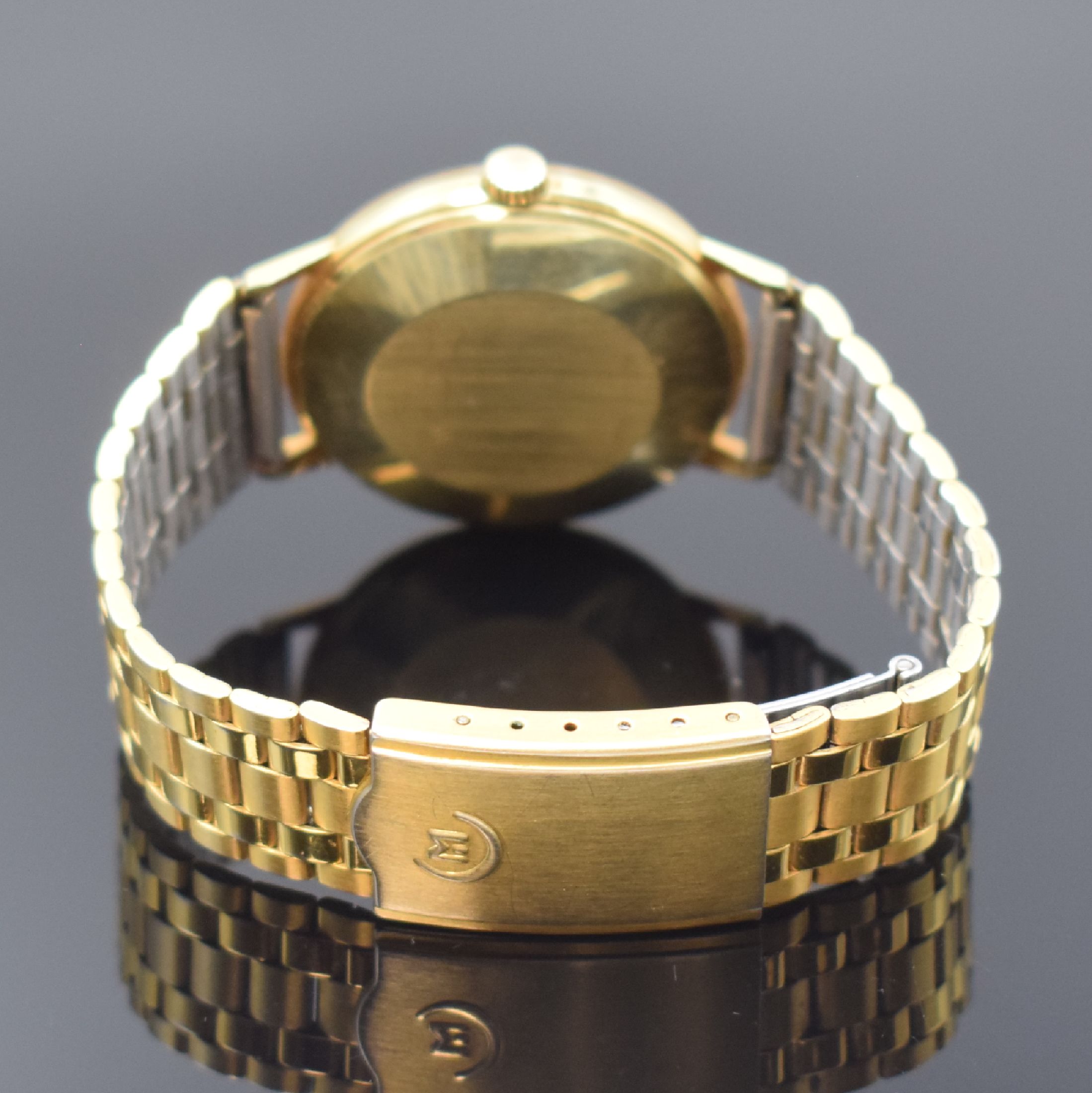 Detail b: PRIMATO Armbanduhr in GG 585/000, Automatik, Deutschland um 1965, Boden aufgedr., verg. Gliederband, Zentralsek., Datum, 25 St., Zentralrotor, Kal. ...