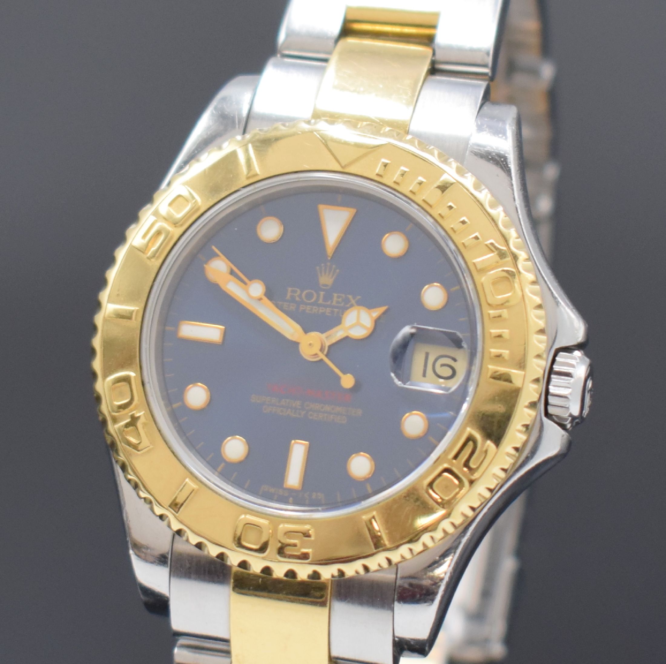 Detail a: ROLEX Mediumarmbanduhr Oyster Perpetual Date Yacht-Master in Stahl/Gold Referenz 168623, Schweiz um 1997, Automatik, U-Serie, verschr. Oystergeh. m. ...