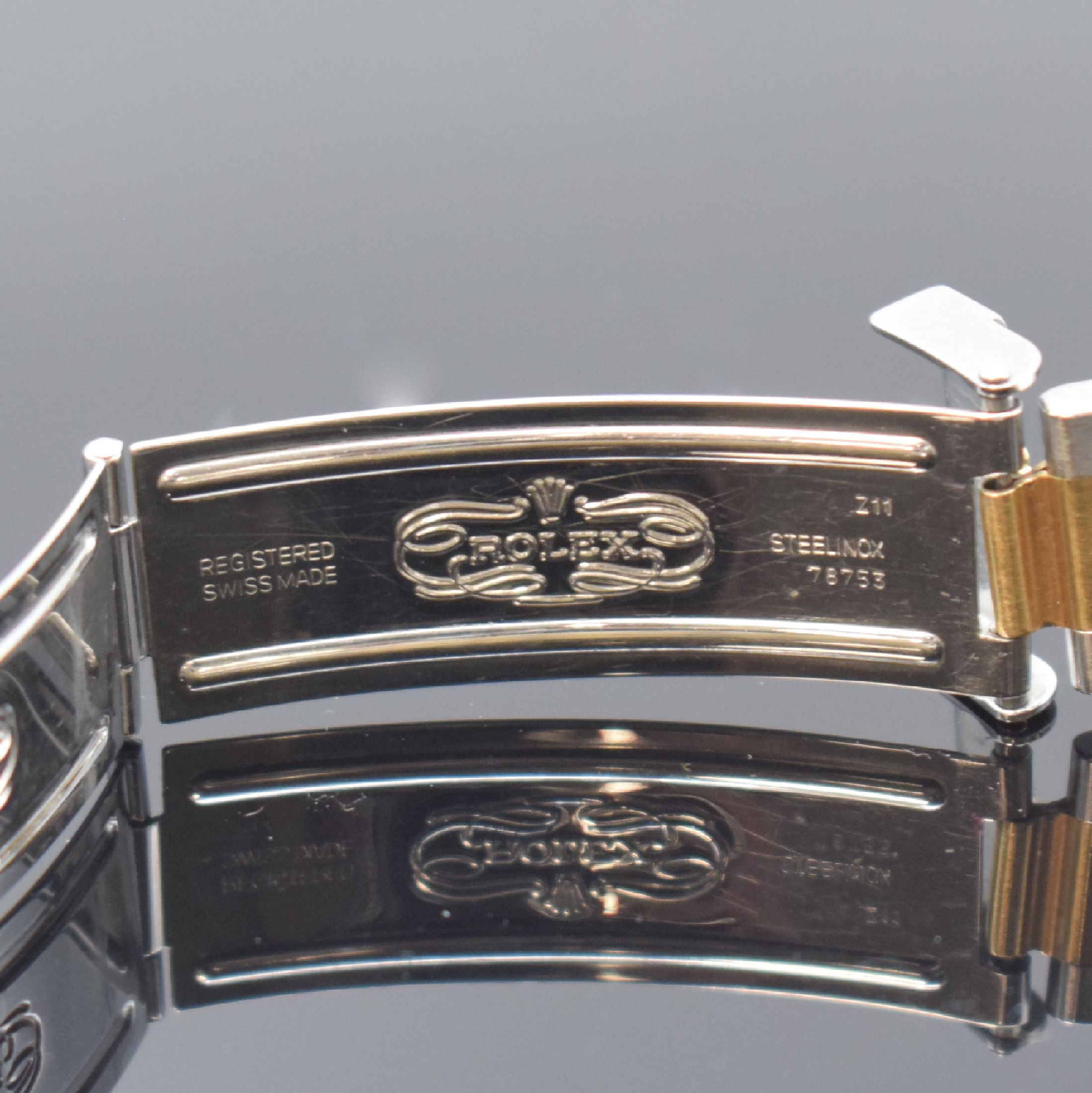 Detail d: ROLEX Mediumarmbanduhr Oyster Perpetual Date Yacht-Master in Stahl/Gold Referenz 168623, Schweiz um 1997, Automatik, U-Serie, verschr. Oystergeh. m. ...