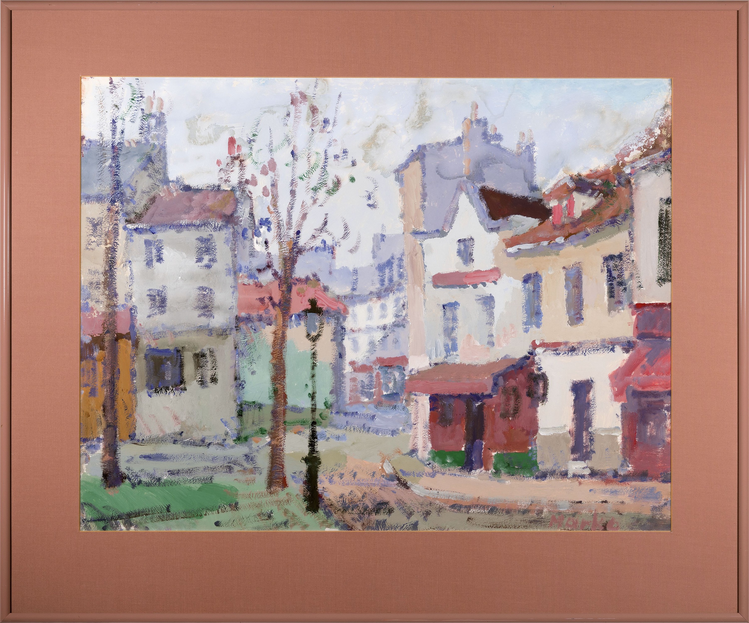 Detail k: Marko Stupar, 1936 - 2021 Paris, "Place du Tertre Paris, rückseitig bezeichnet,Tempera/Papier, signiert Marko, PP. -Ausschnitt: ca. 46.5 x 61 ...