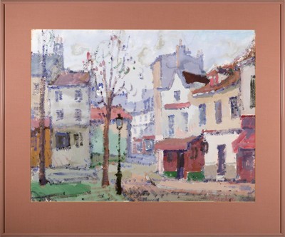 26635699k - Marko Stupar, 1936 - 2021 Paris "Place du Tertre Paris, rückseitig bezeichnet,Tempera/Papier, signiert Marko, PP. -Ausschnitt: ca. 46.5 x 61 cm, unter Glas, Rahmen ca. 64 x 77 cm