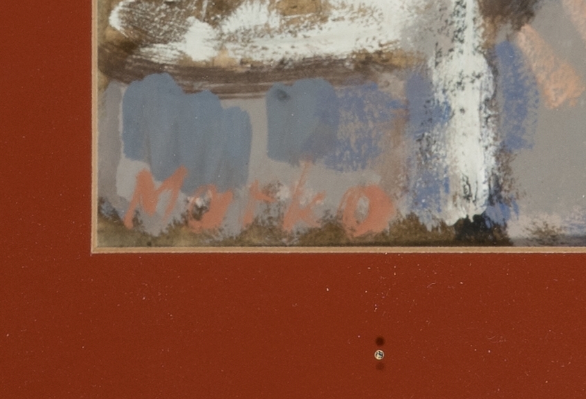 Detail a: Marko Stupa, 1936 Vodenica - 2021 Paris, im Café, Tempera/Papier, signiert Marko, PP.: ca. 42 x 34 cm, unter Glas, Rahmen ca. 61 x 53cm