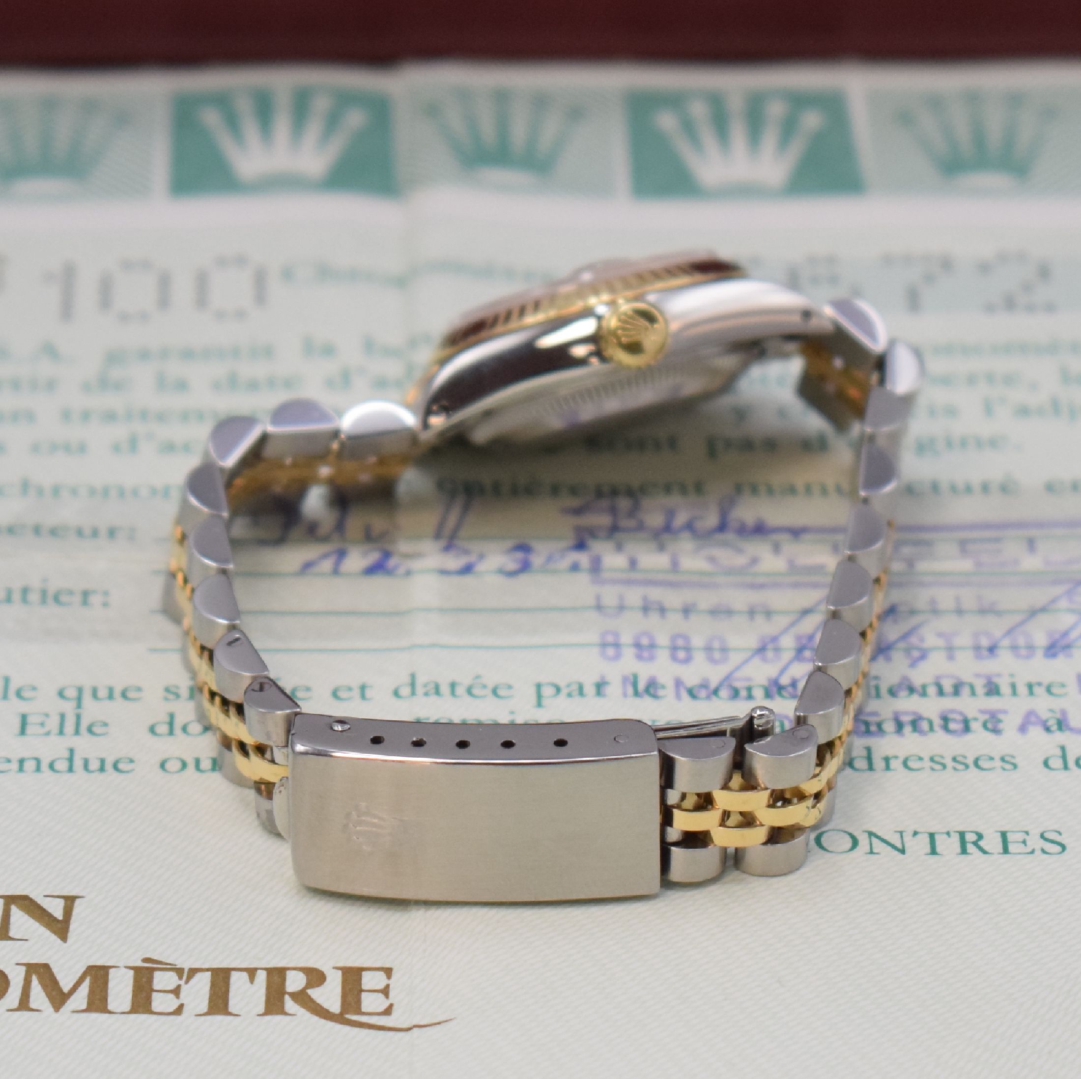 Detail b: ROLEX Oyster Perpetual Datejust Damenarmbanduhr Referenz 69173, Schweiz verk. 09/1991 lt. beil. orig. Zertifikat, Automatik, Edelstahl u. Gold komb., ...