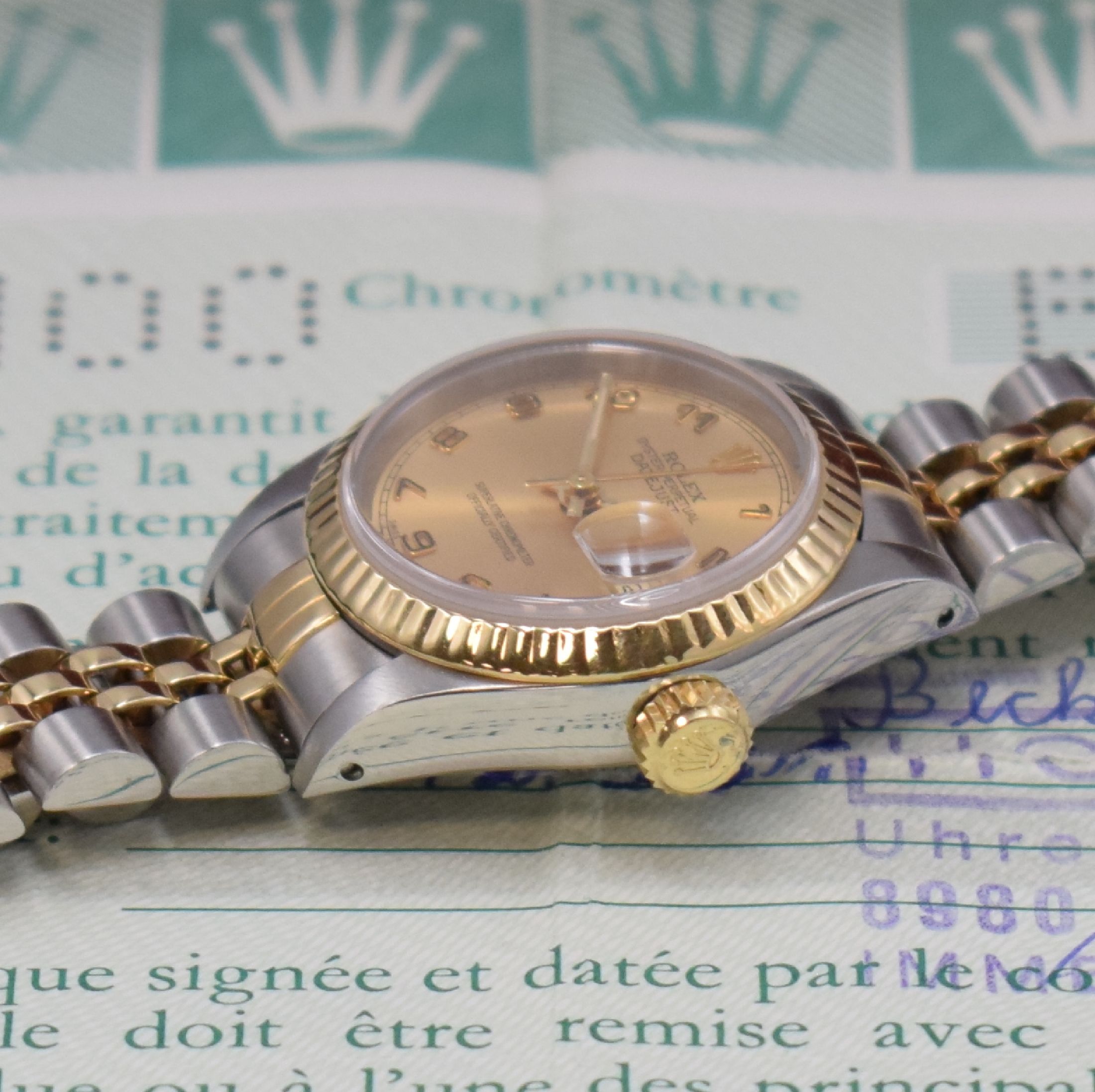 Detail c: ROLEX Oyster Perpetual Datejust Damenarmbanduhr Referenz 69173, Schweiz verk. 09/1991 lt. beil. orig. Zertifikat, Automatik, Edelstahl u. Gold komb., ...